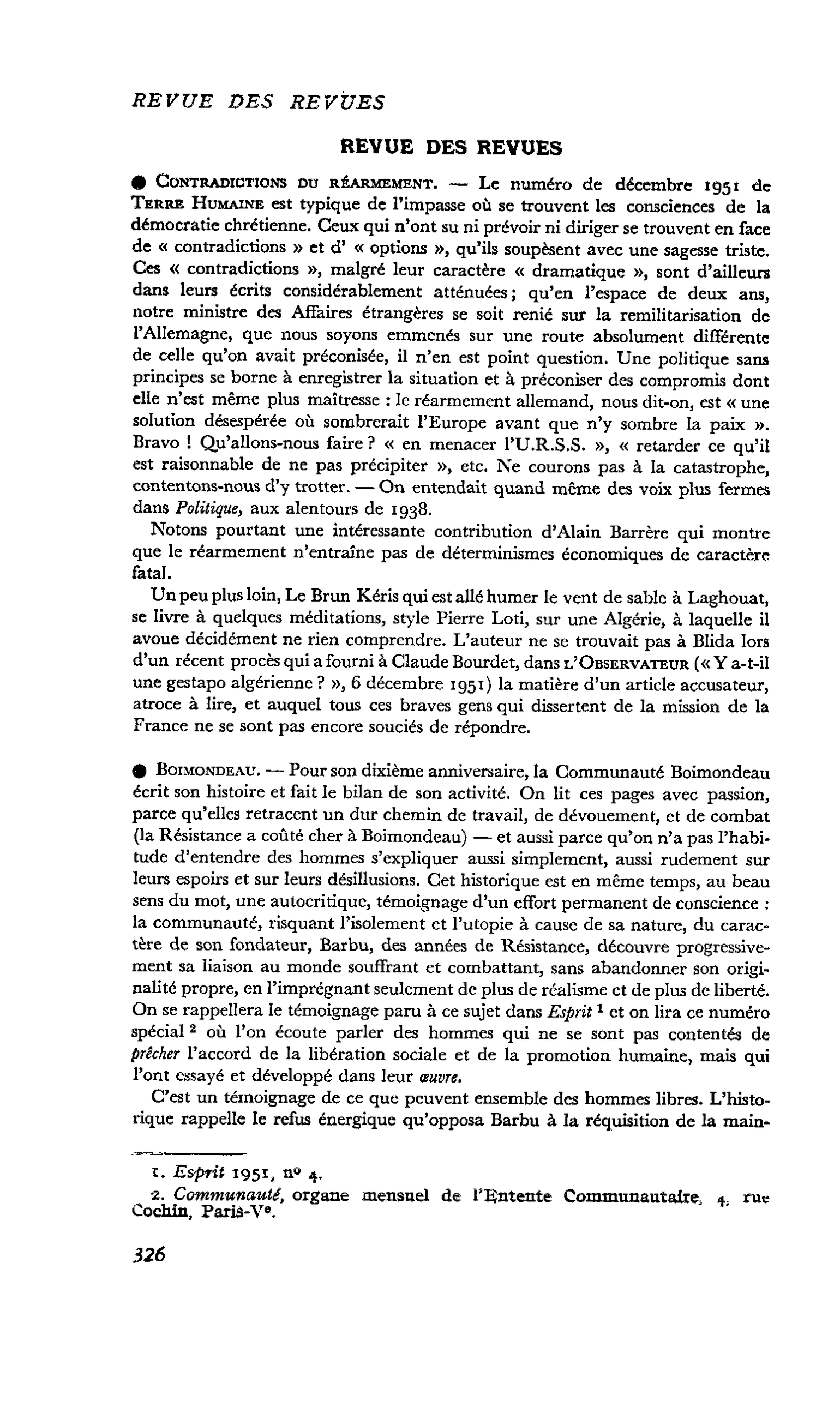 Contradictions du réarmement