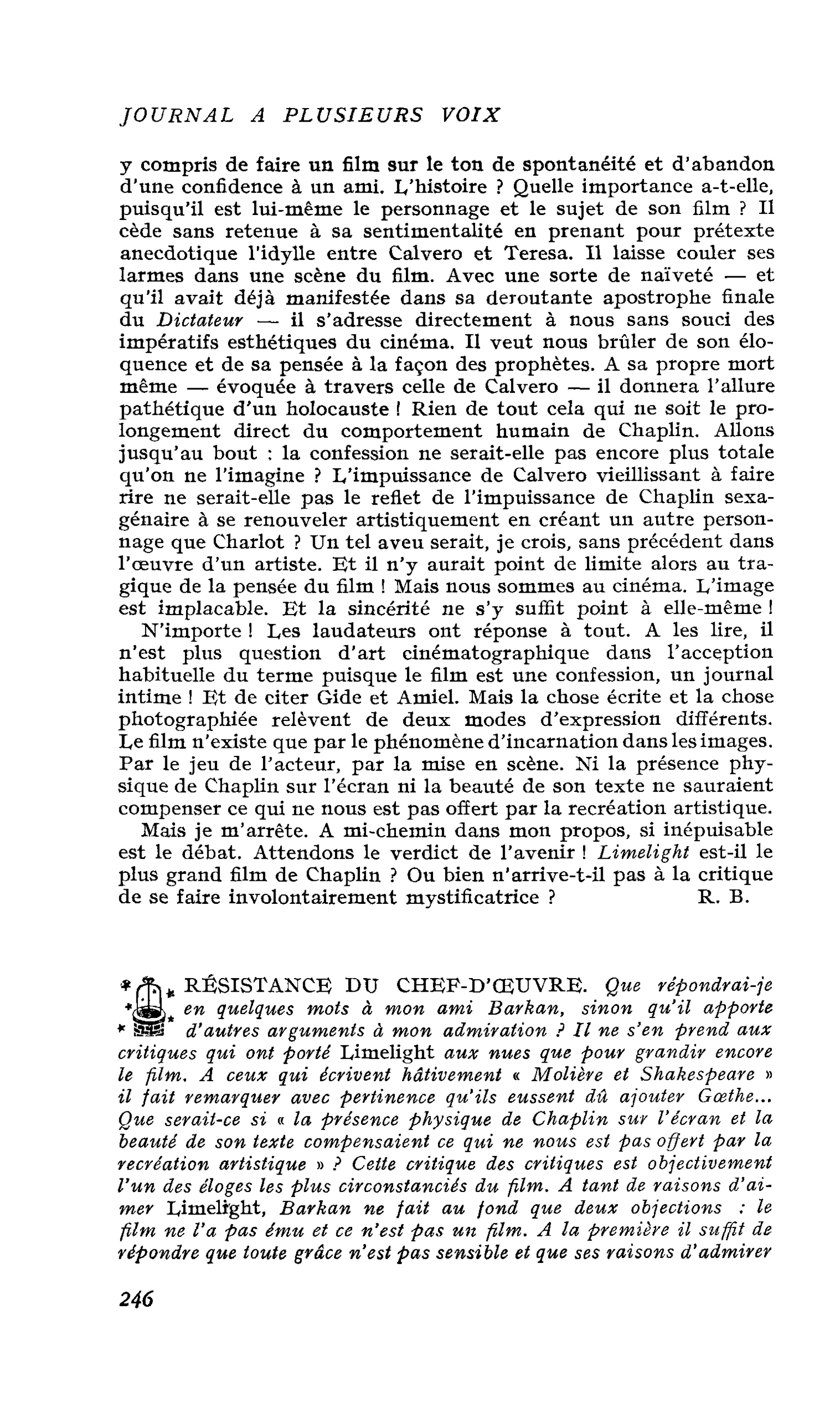 RÉSISTANCE DU CHEF-D’OEUVRE