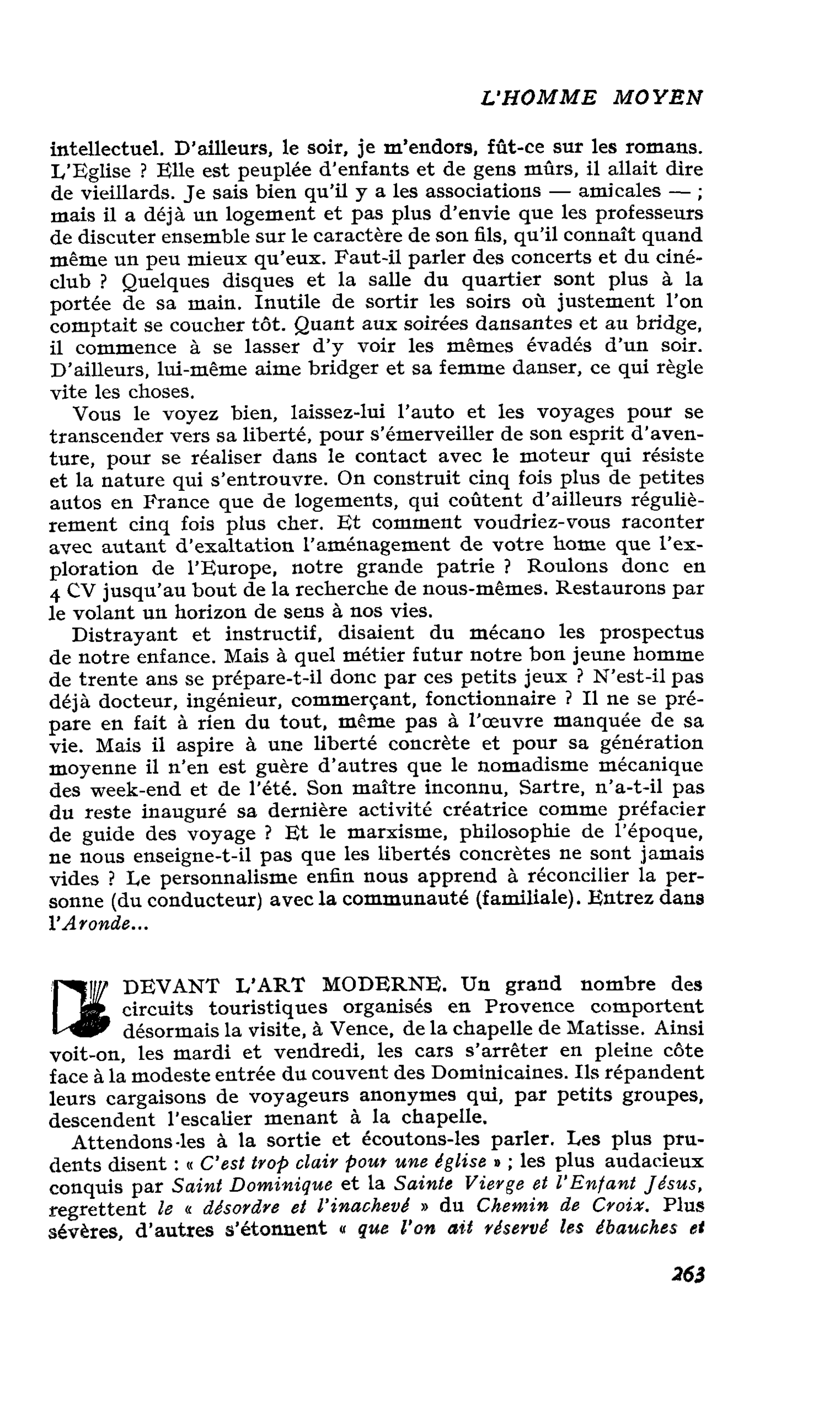L’HOMME MOYEN : DEVANT L’ART MODERNE