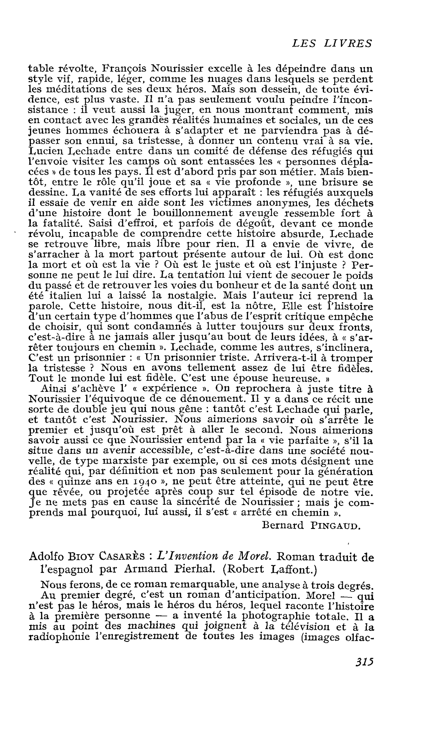 Adolfo Bioy Casarès : L’Invention de Morel