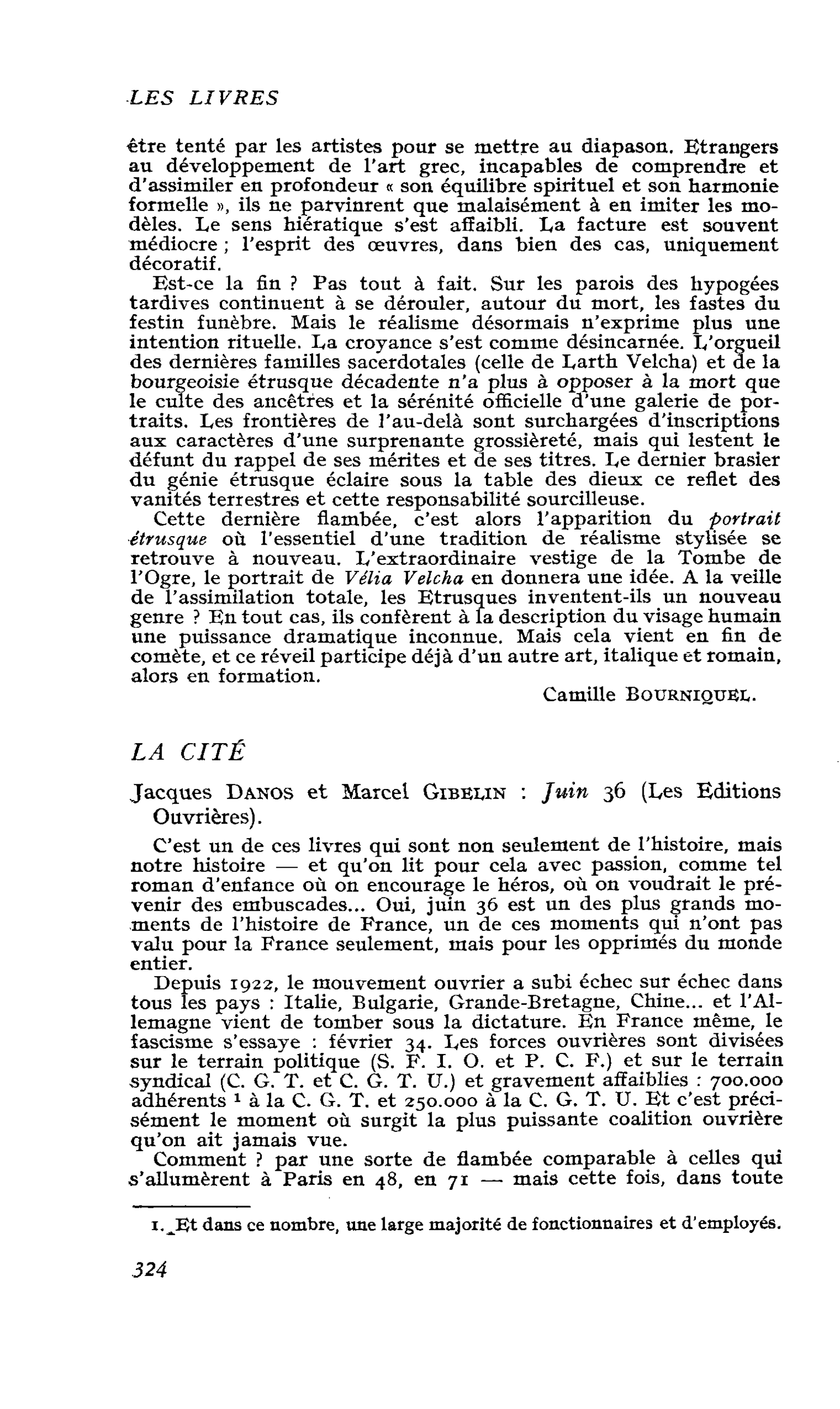 Jacques Danos et Marcel Gibeun : Juin 36