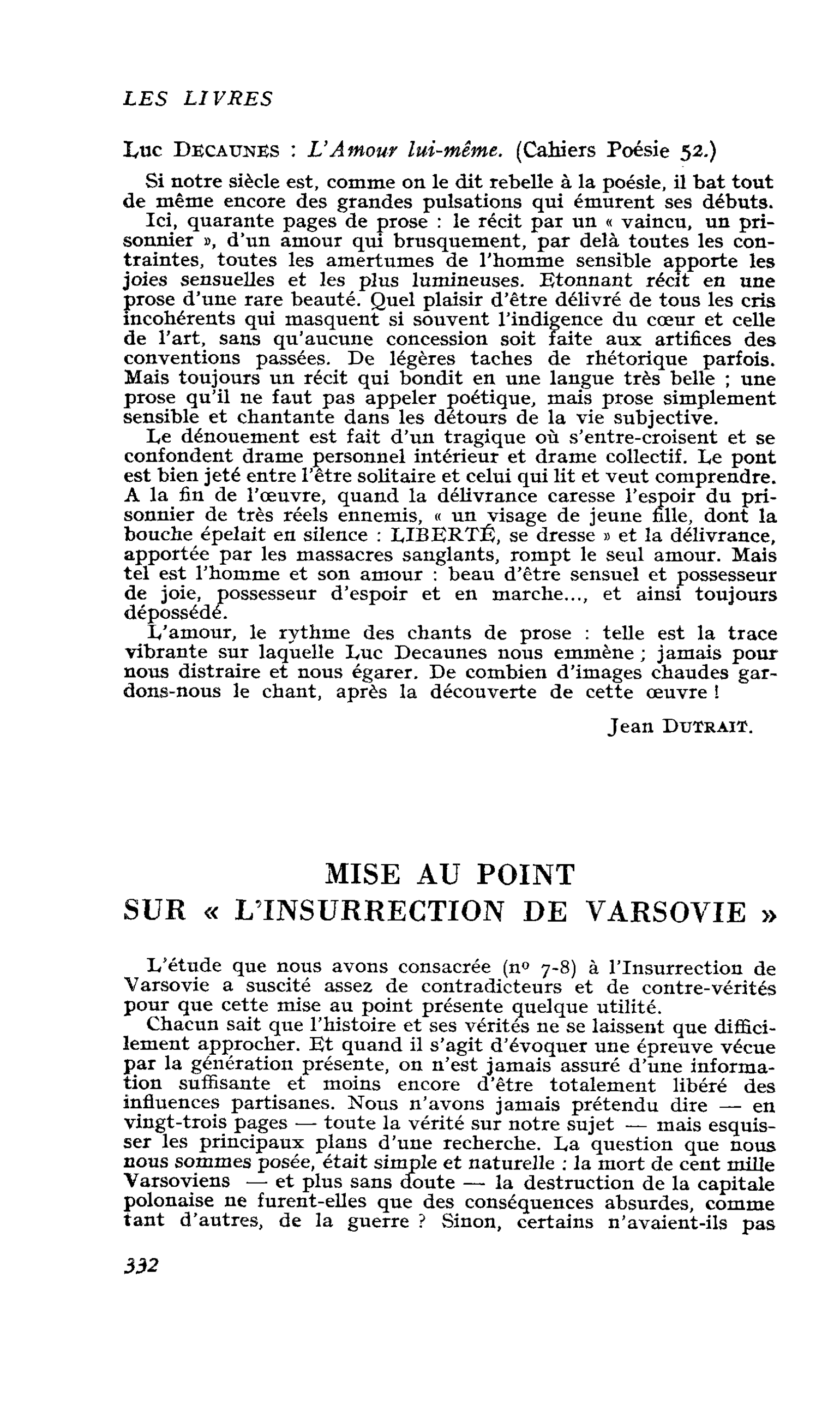 MISE AU POINT SUR « L’INSURRECTION DE VARSOVIE »