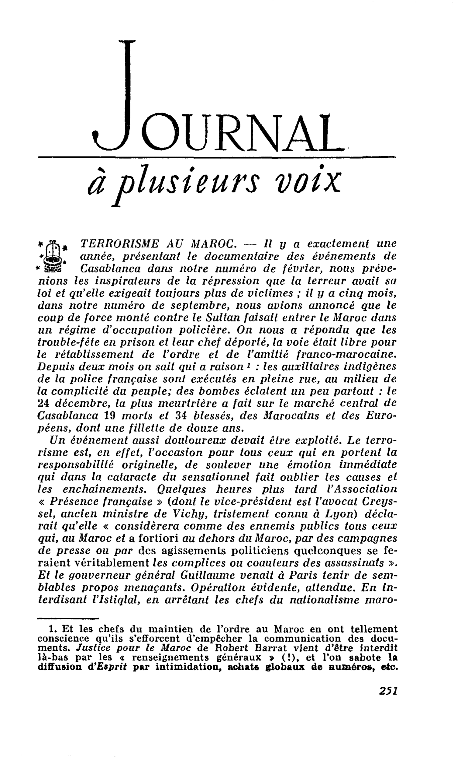 TERRORISME AU MAROC