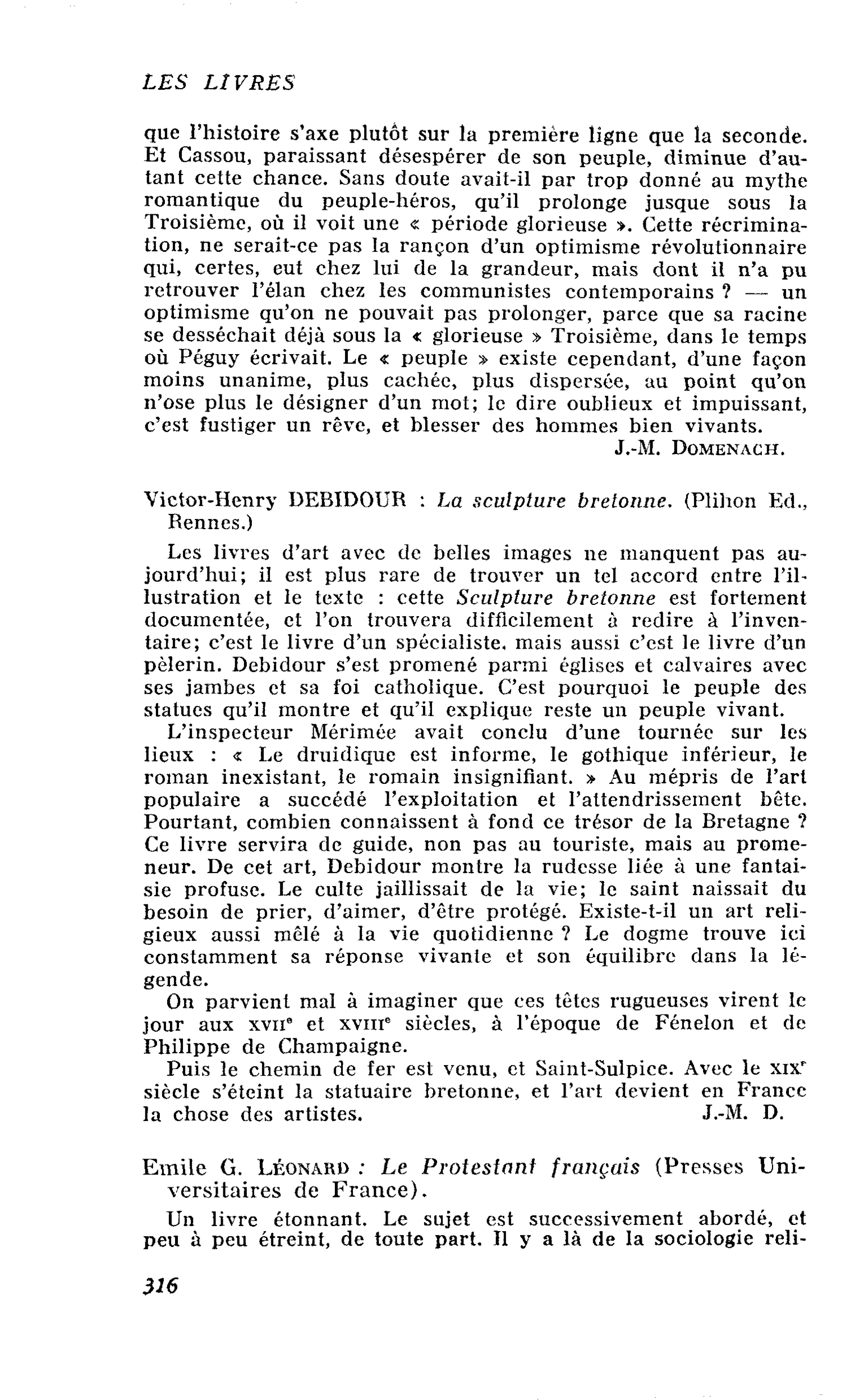 Emile G. Léonard : Le Protestant français