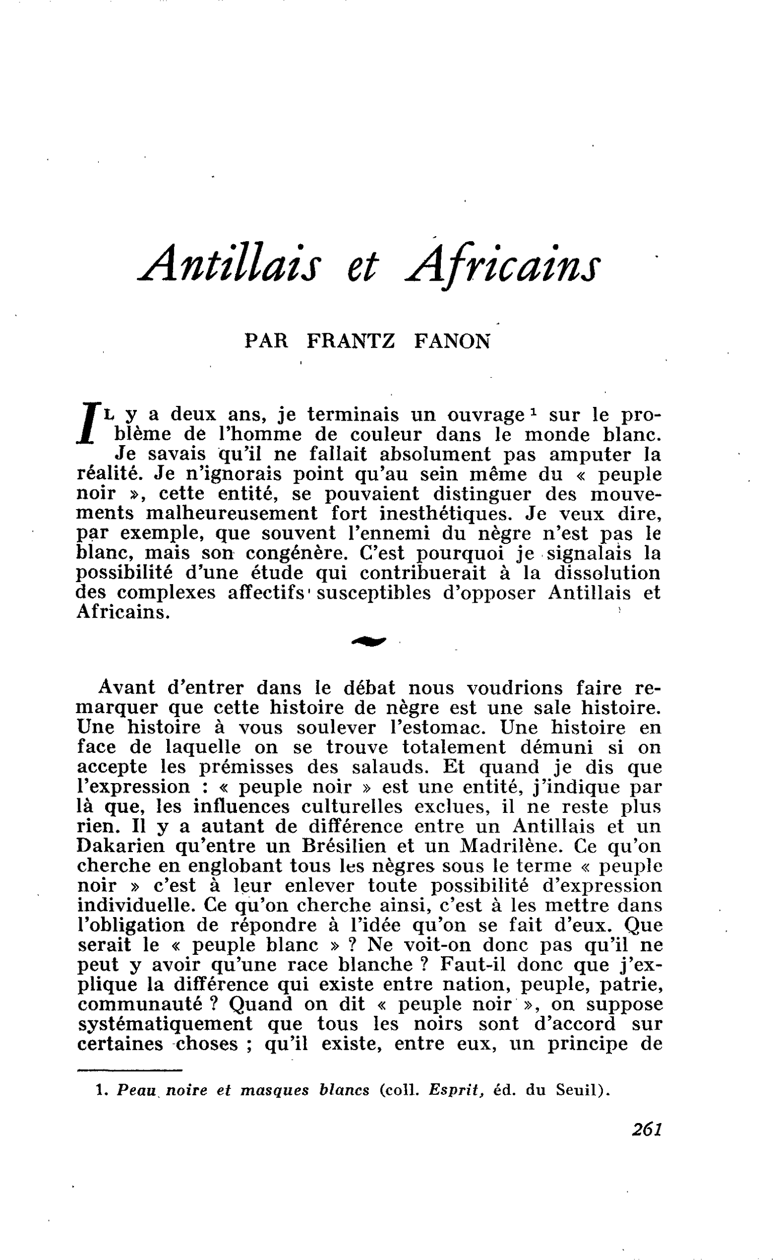 Antillais et Africains