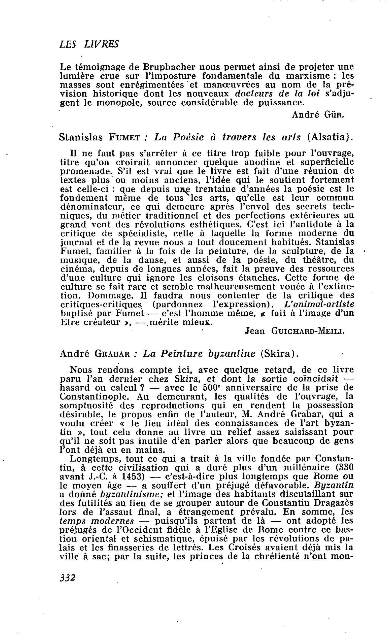 Stanislas Fumet : La Poésie à travers les arts