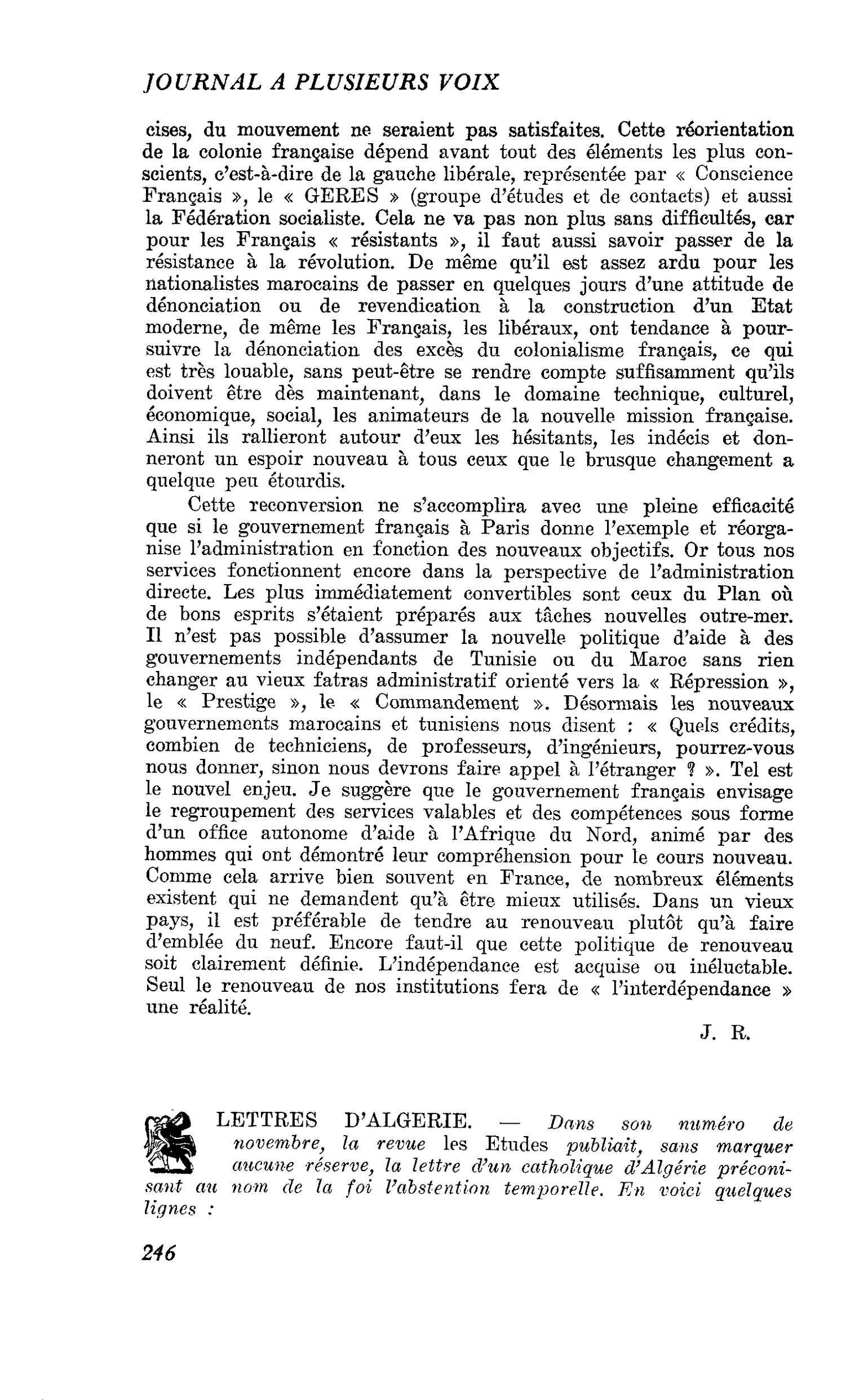 LETTRES D’ALGERIE