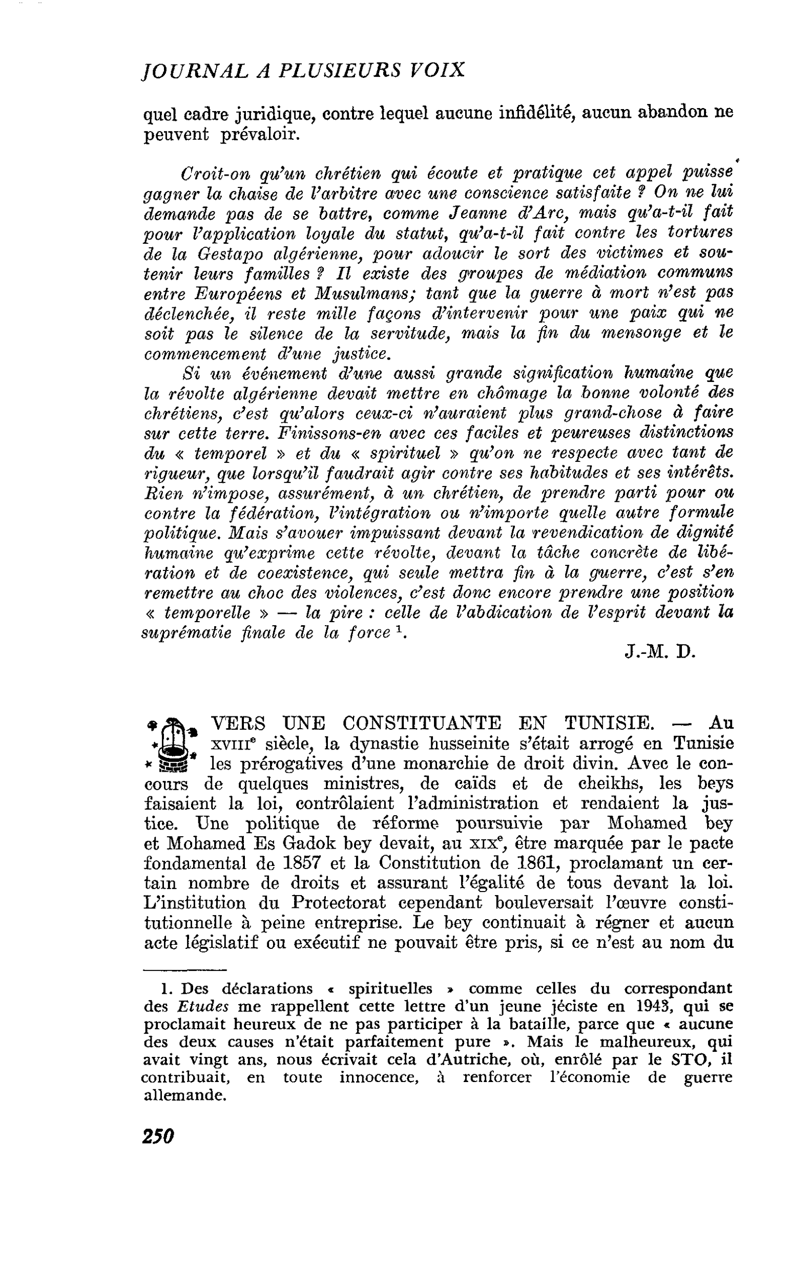 VERS UNE CONSTITUANTE EN TUNISIE
