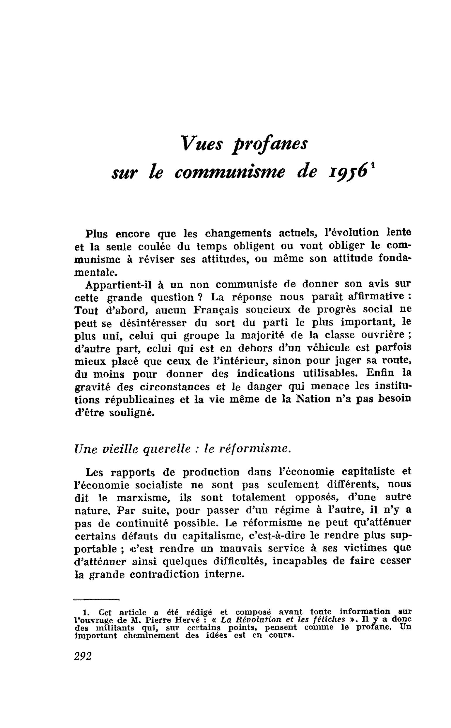 Vues profanes sur le communisme de 1956