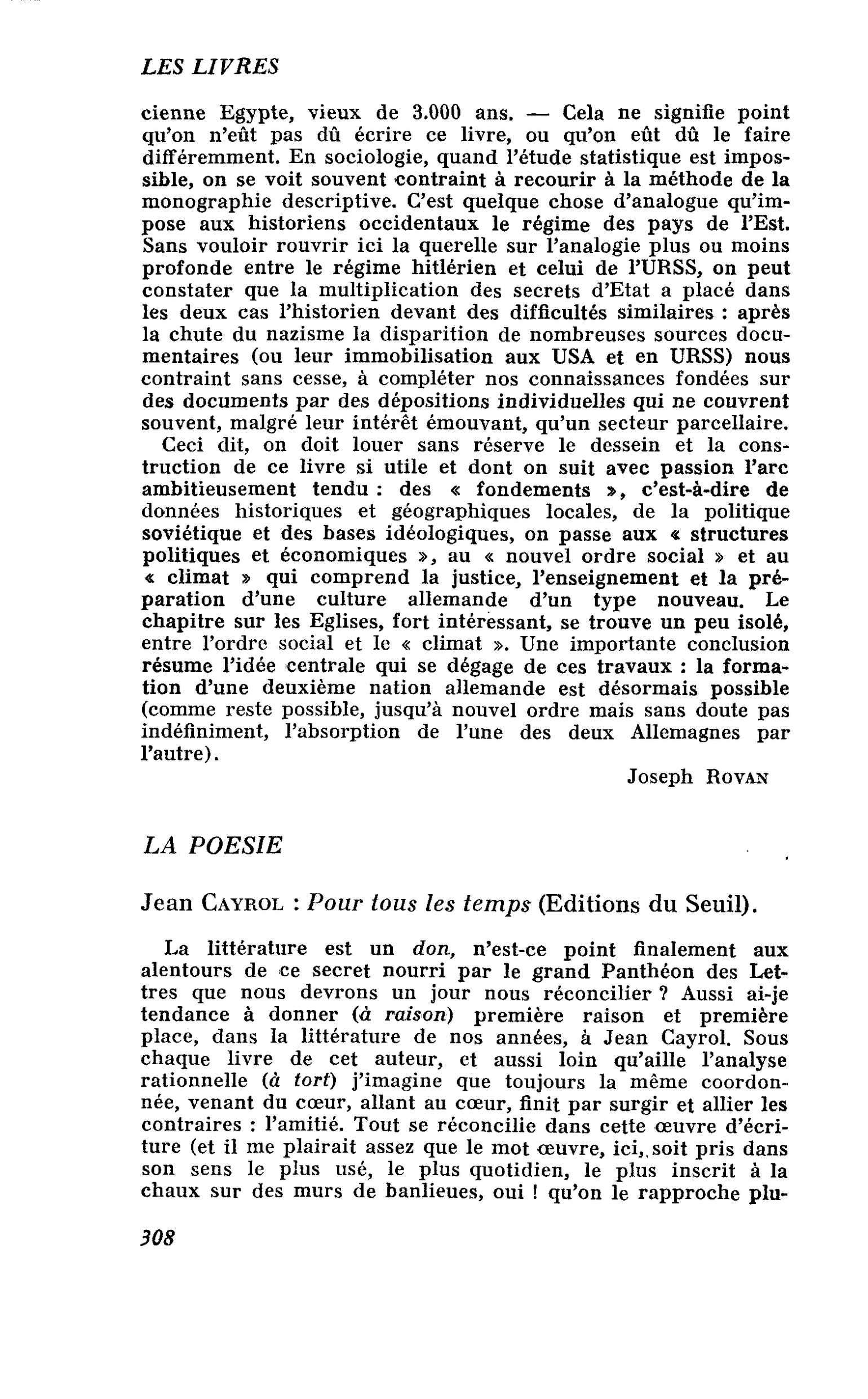 Jean Cayrol : Pour tous les temps