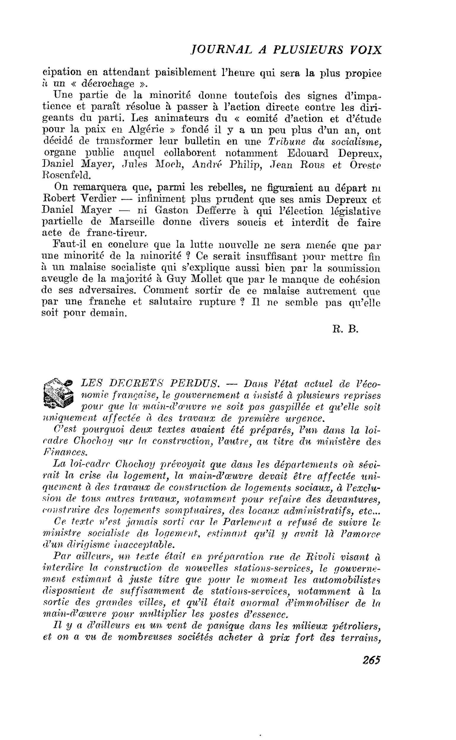 LES DECRETS PERDUS