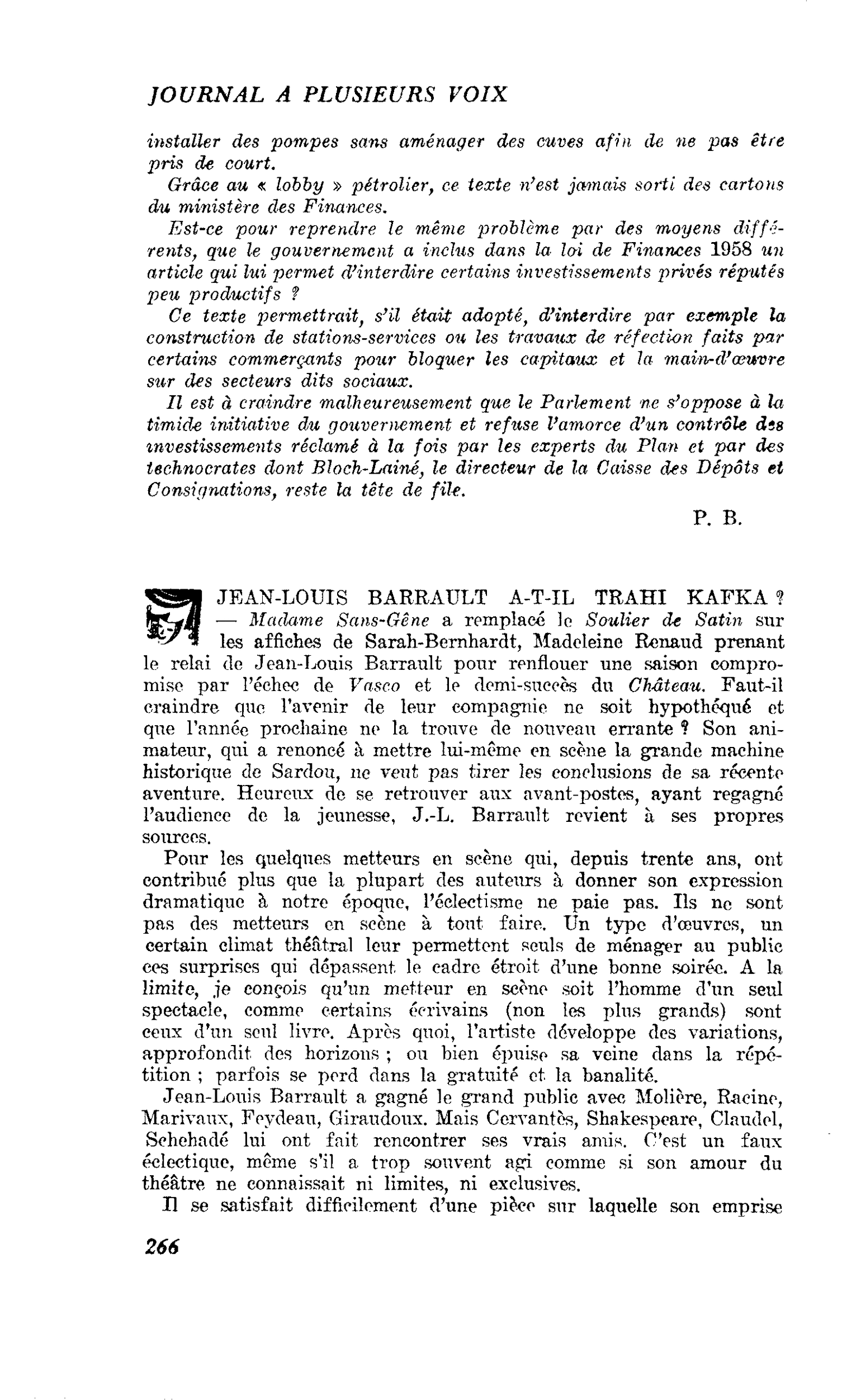 JEAN-LOUIS BARRAULT A-T-IL TRAHI KAFKA ?