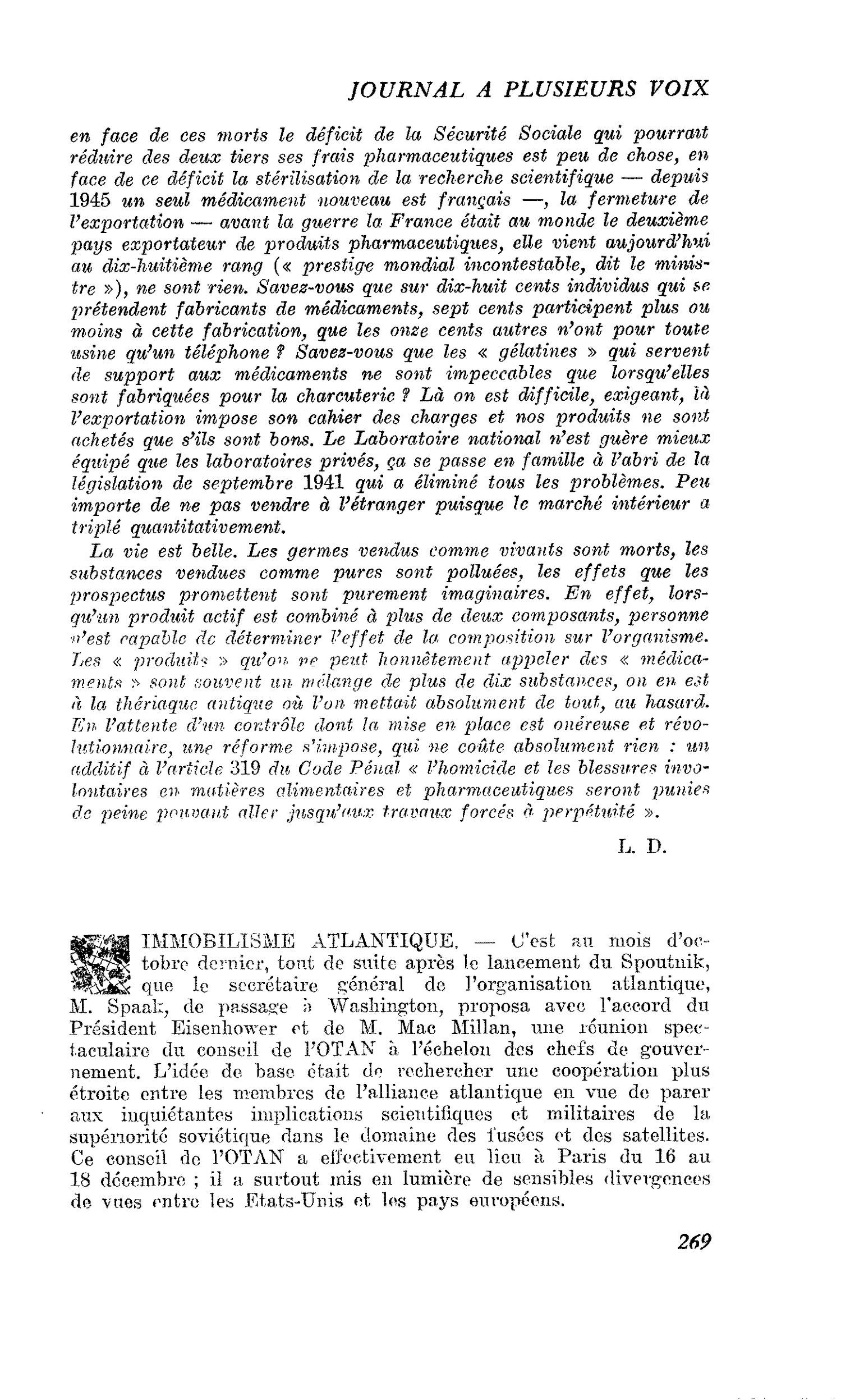 IMMOBILISME ATLANTIQUE