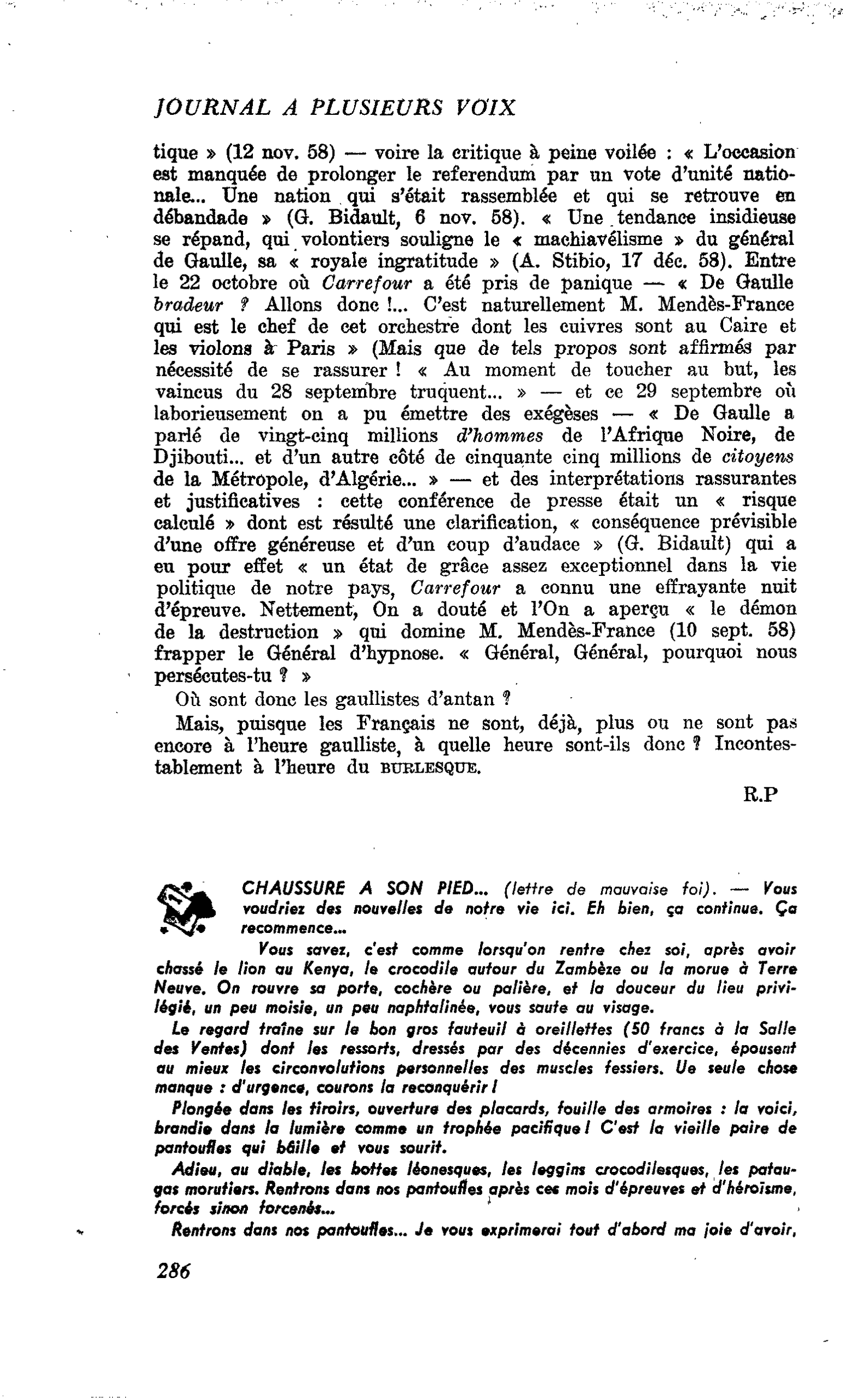 CHAUSSURE A SON PIED… (lettre de mauvaise foi)