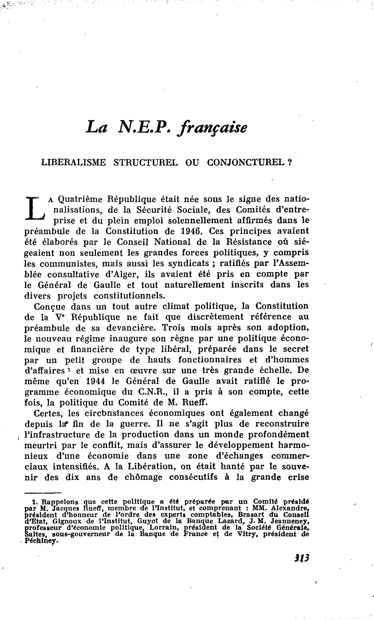 La N.E.P. française