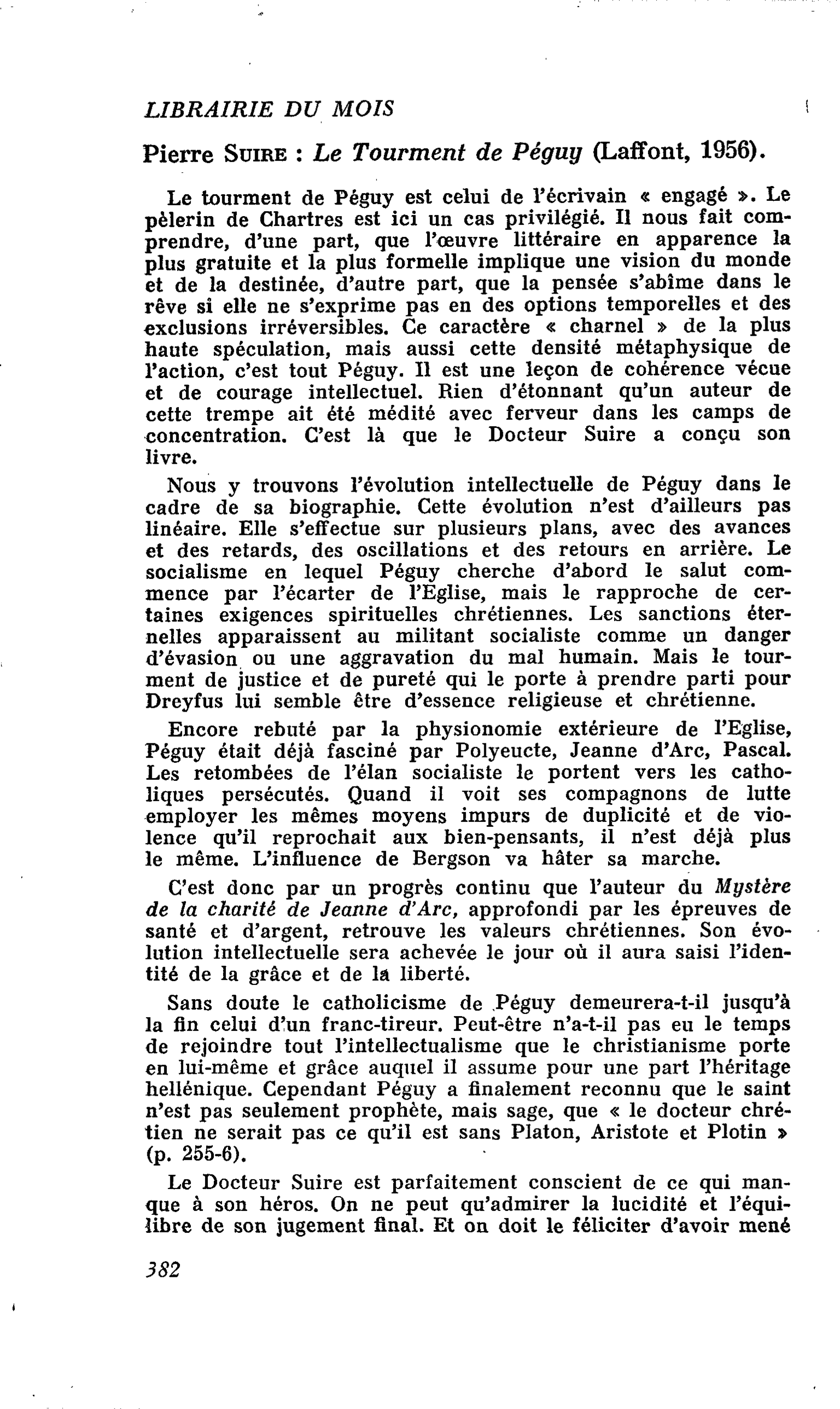Pierre Suire : Le Tourment de Péguy