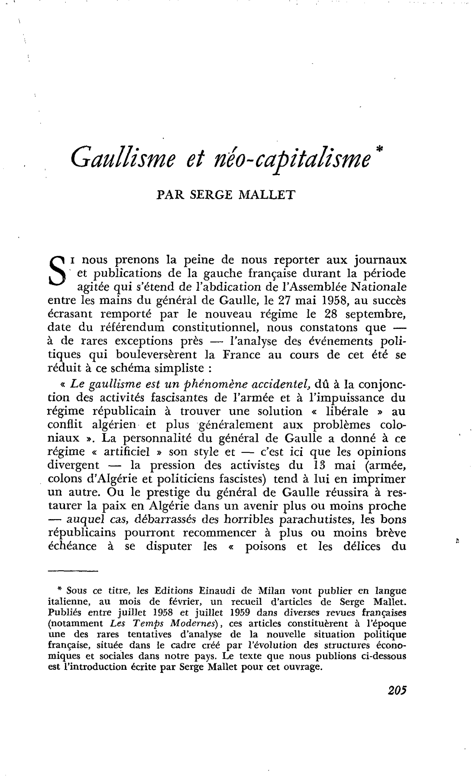 Gaullisme et néo-capitalisme