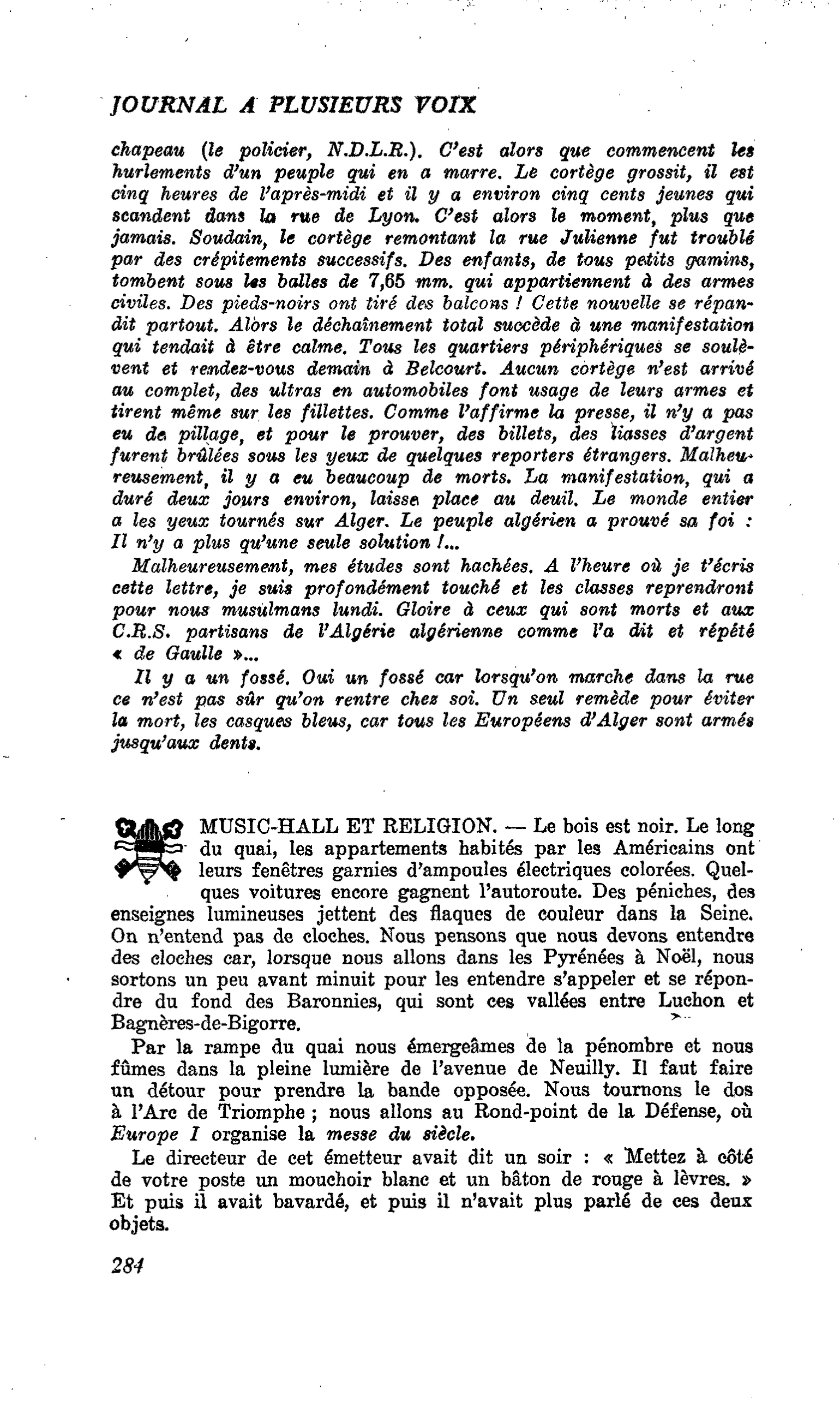 MUSIC-HALL ET RELIGION