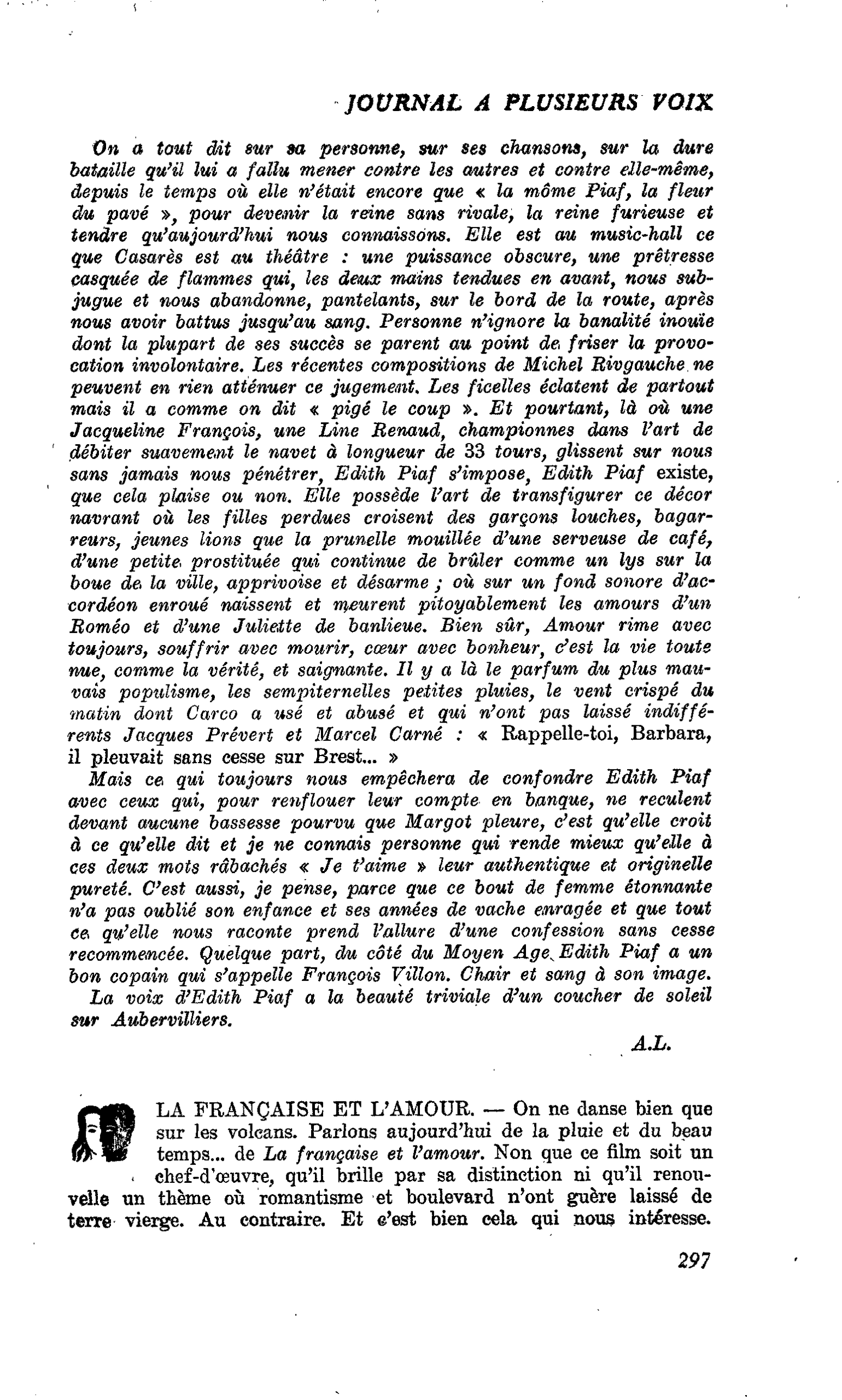 LA FRANÇAISE ET L’AMOUR