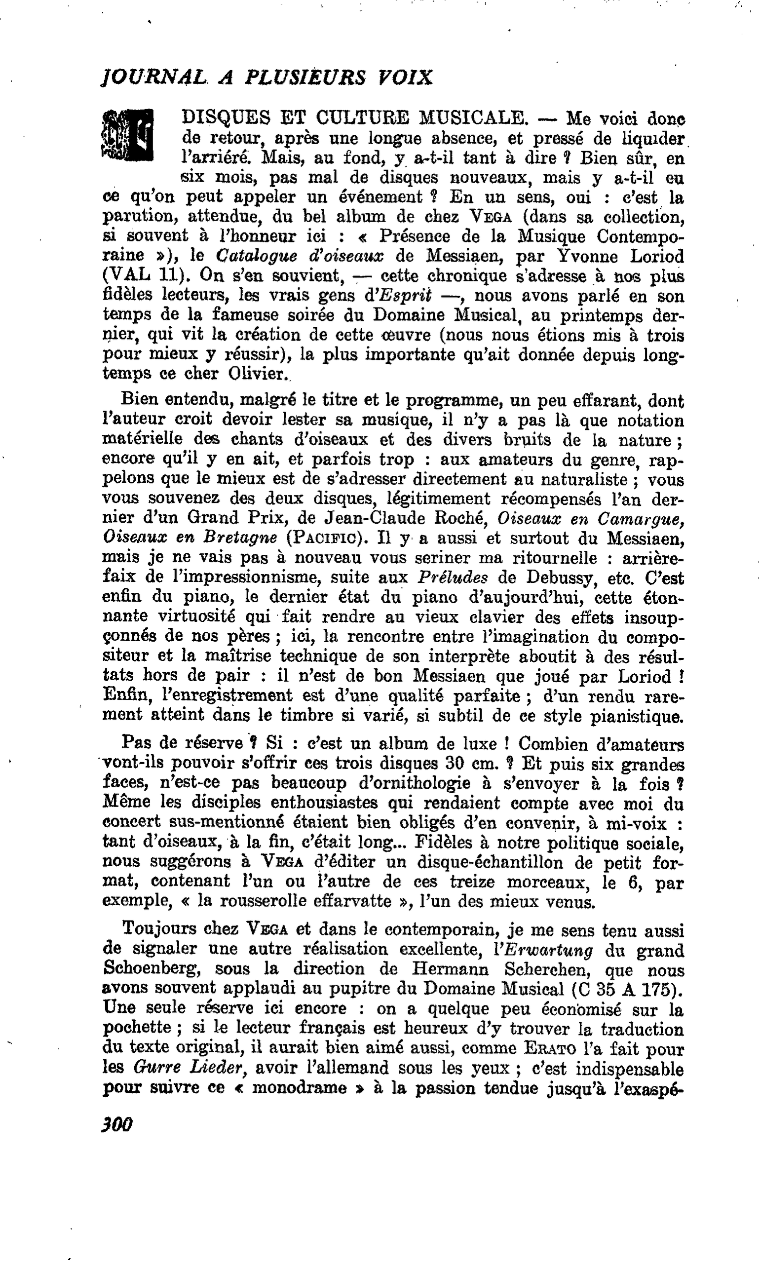DISQUES ET CULTURE MUSICALE