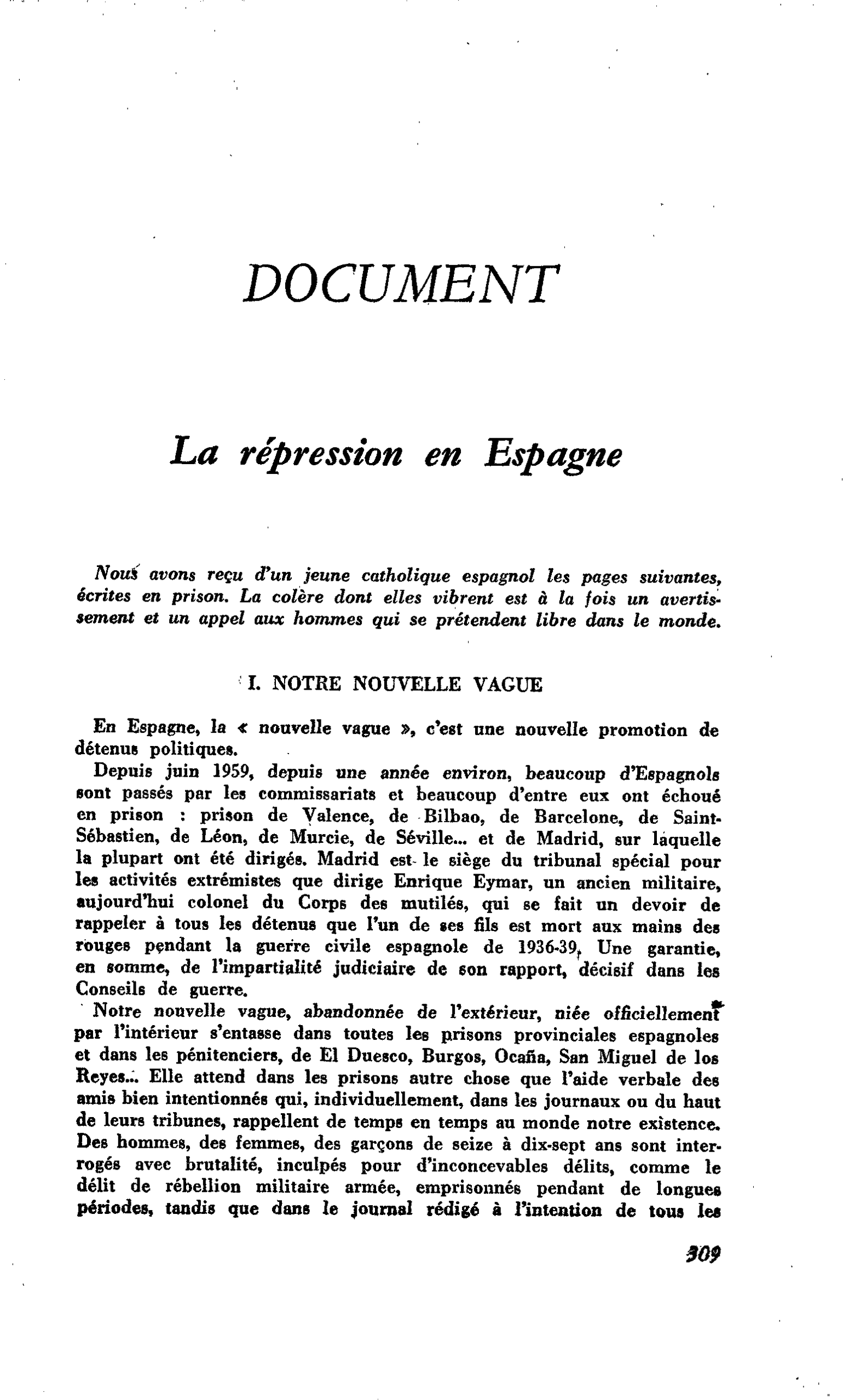 La répression en Espagne