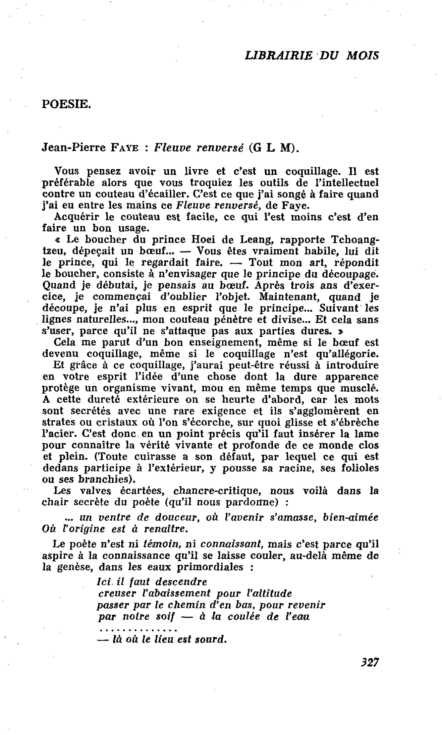 Jean-Pierre Faye : Fleuve renversé
