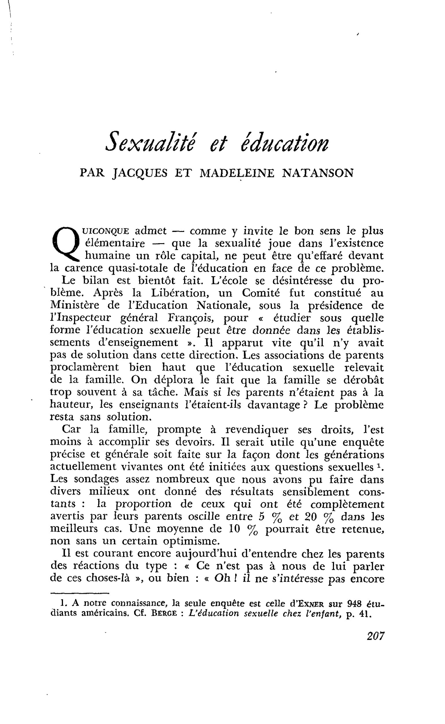 Sexualité et éducation