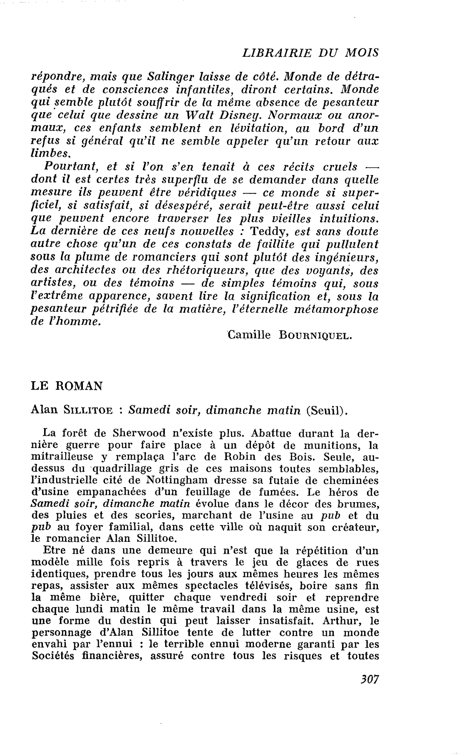 Alan Sillitoe : Samedi soir, dimanche matin