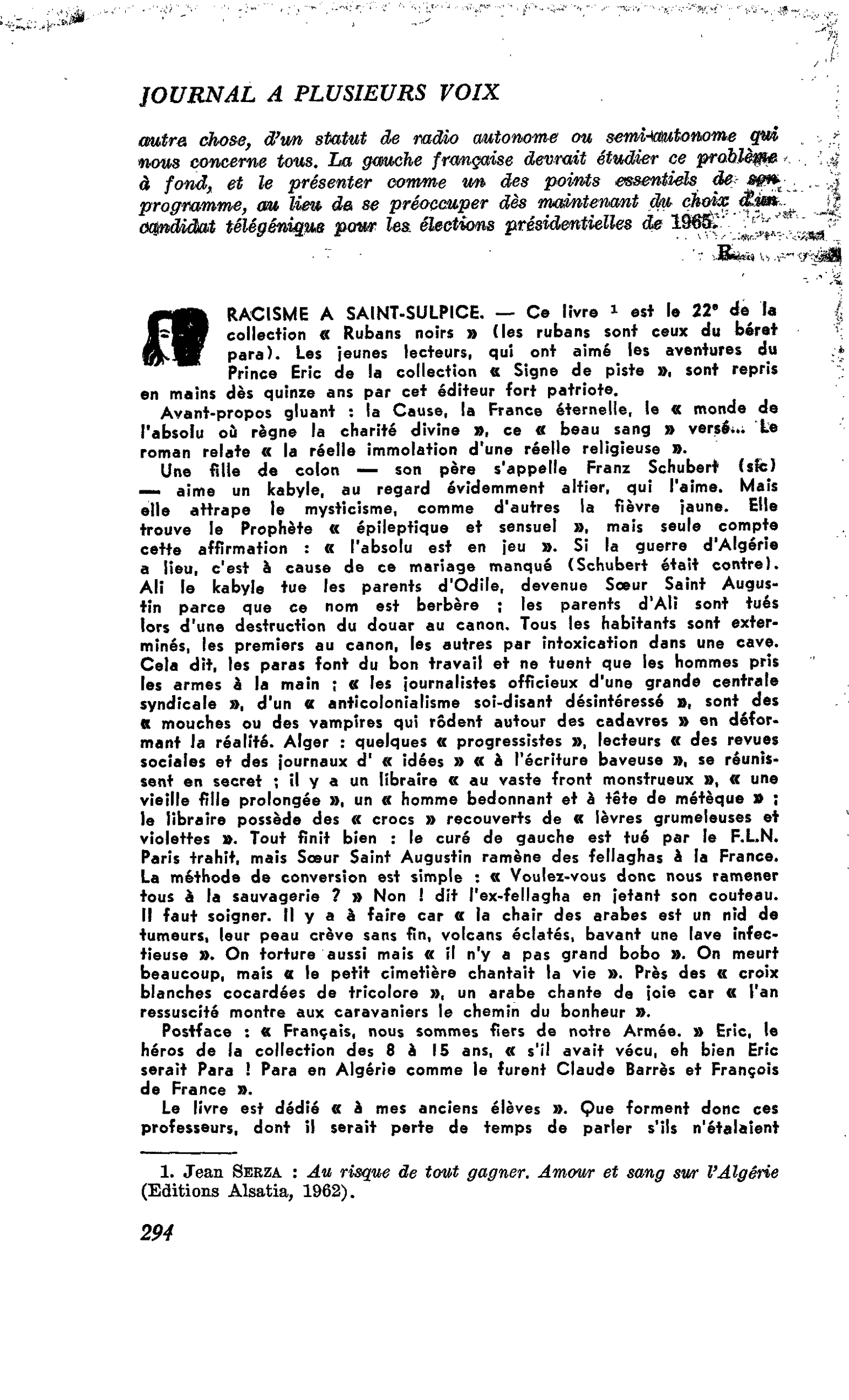 RACISME A SAINT-SULPICE