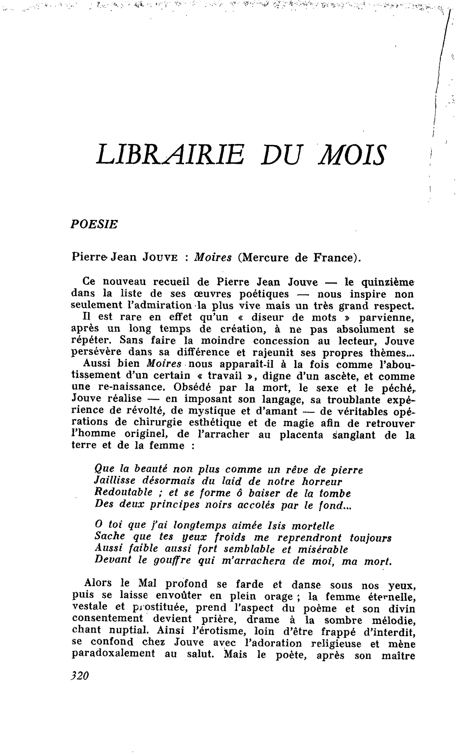 Pierre Jean Jouve : Moires