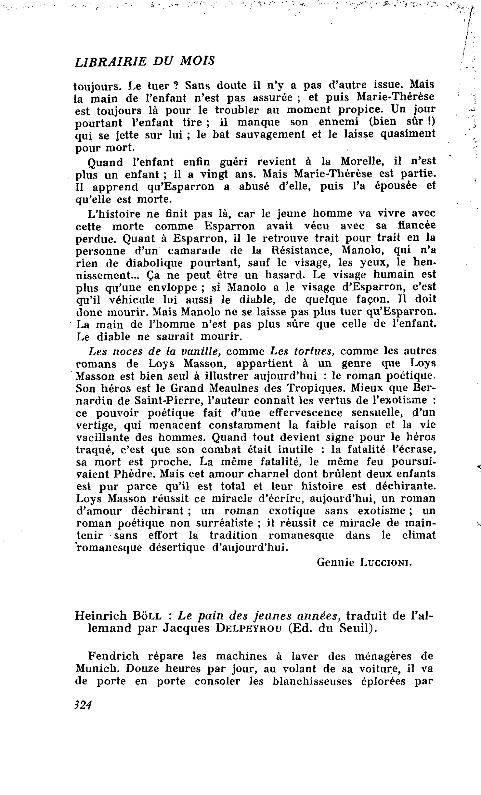 Heinrich Böll : Le pain des jeunes années