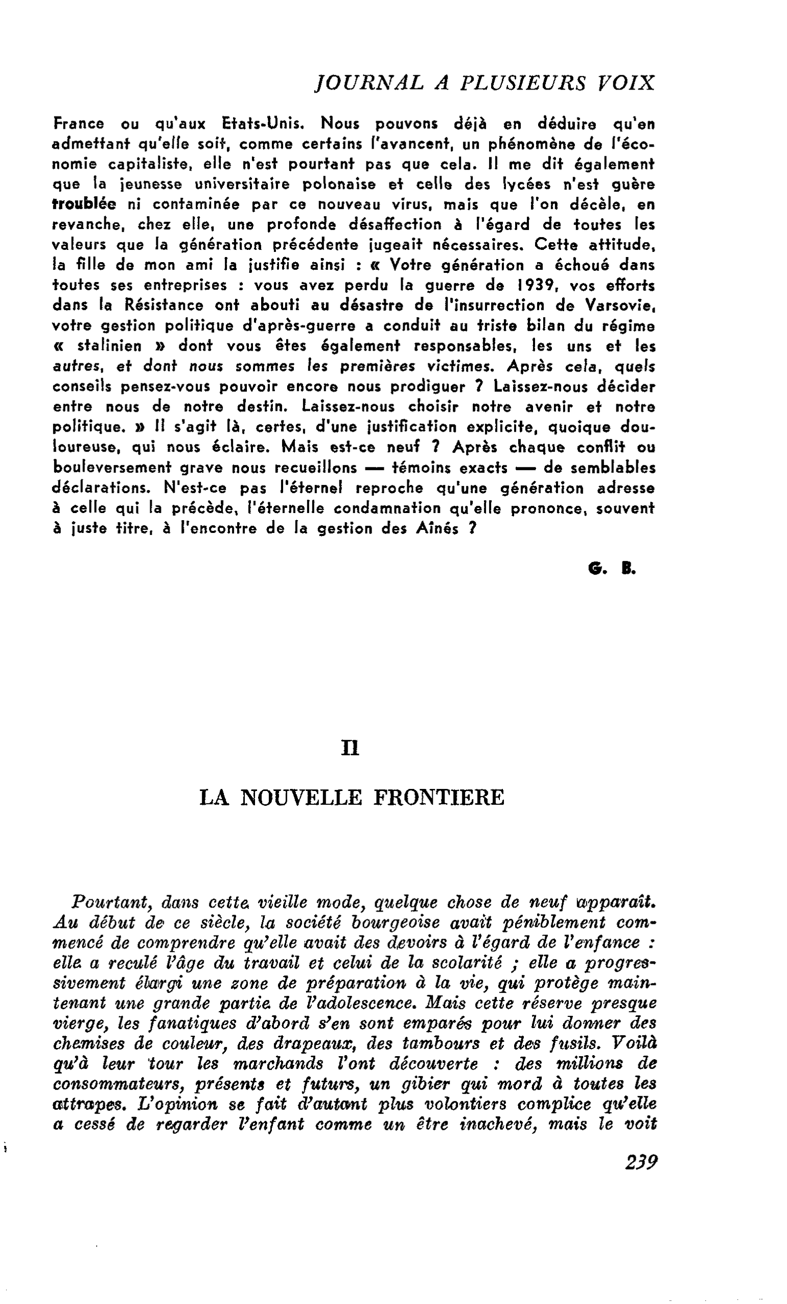 LA NOUVELLE FRONTIERE