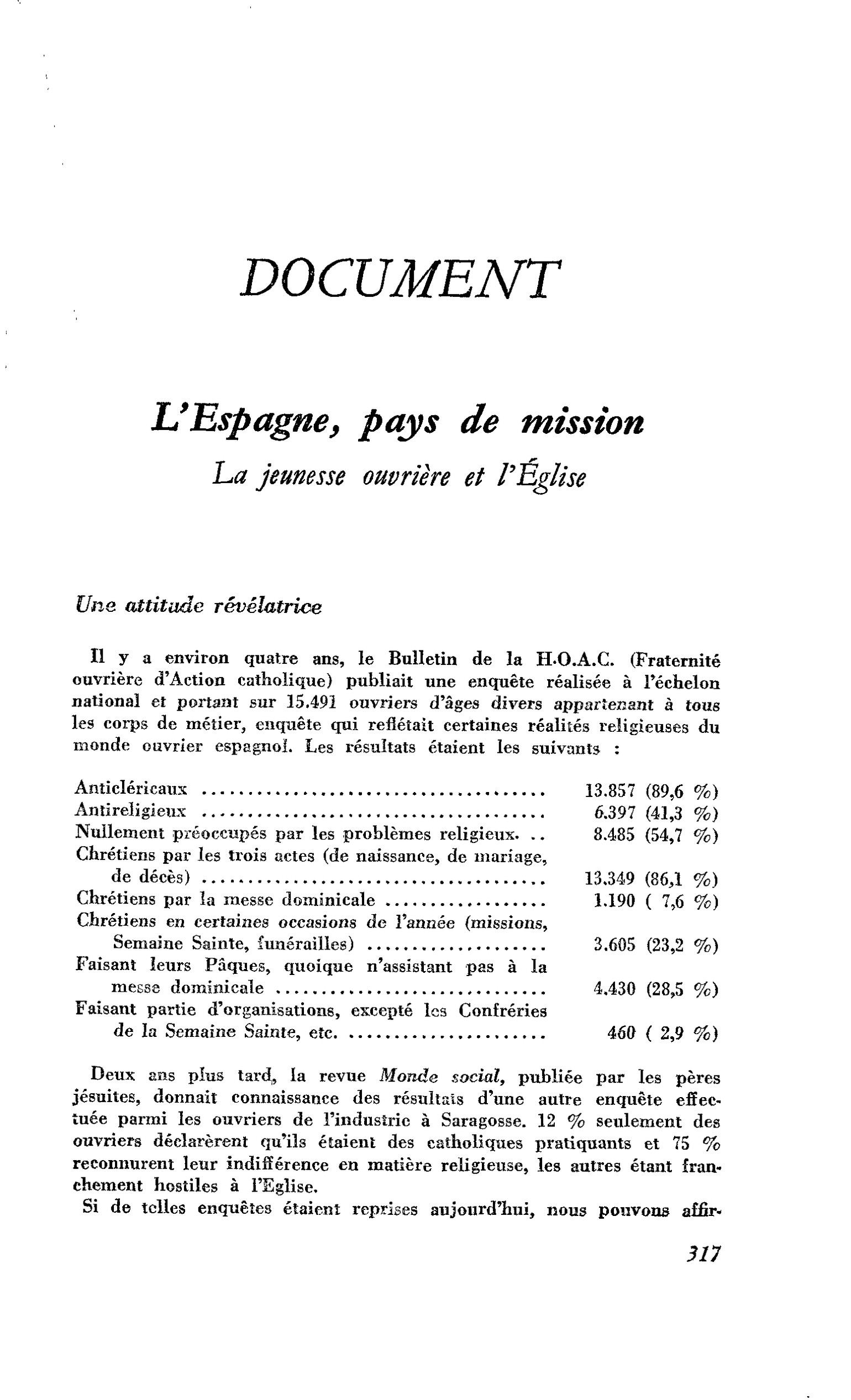 L’Espagne, pays de mission