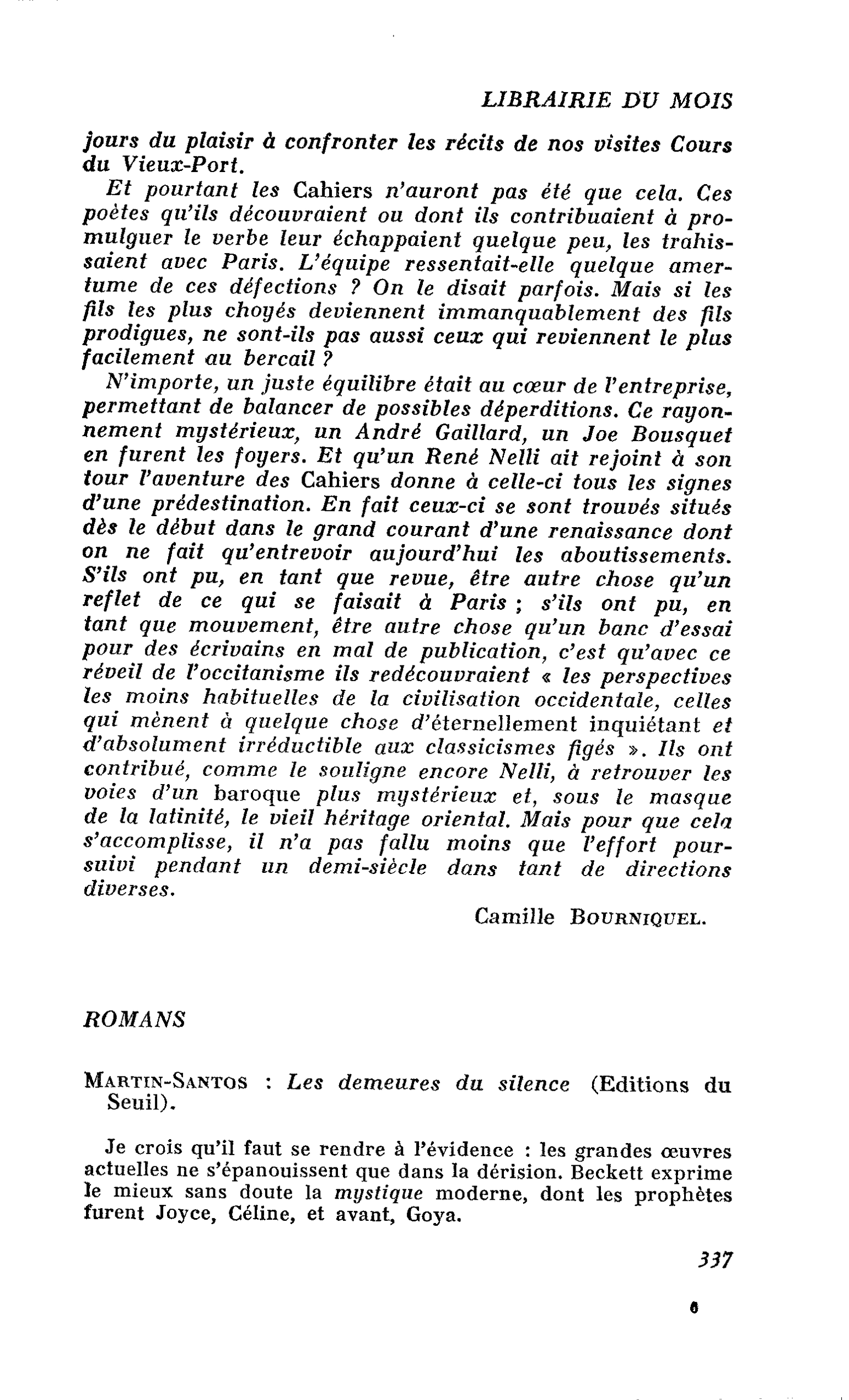 Martin-Santos : Les demeures du silence