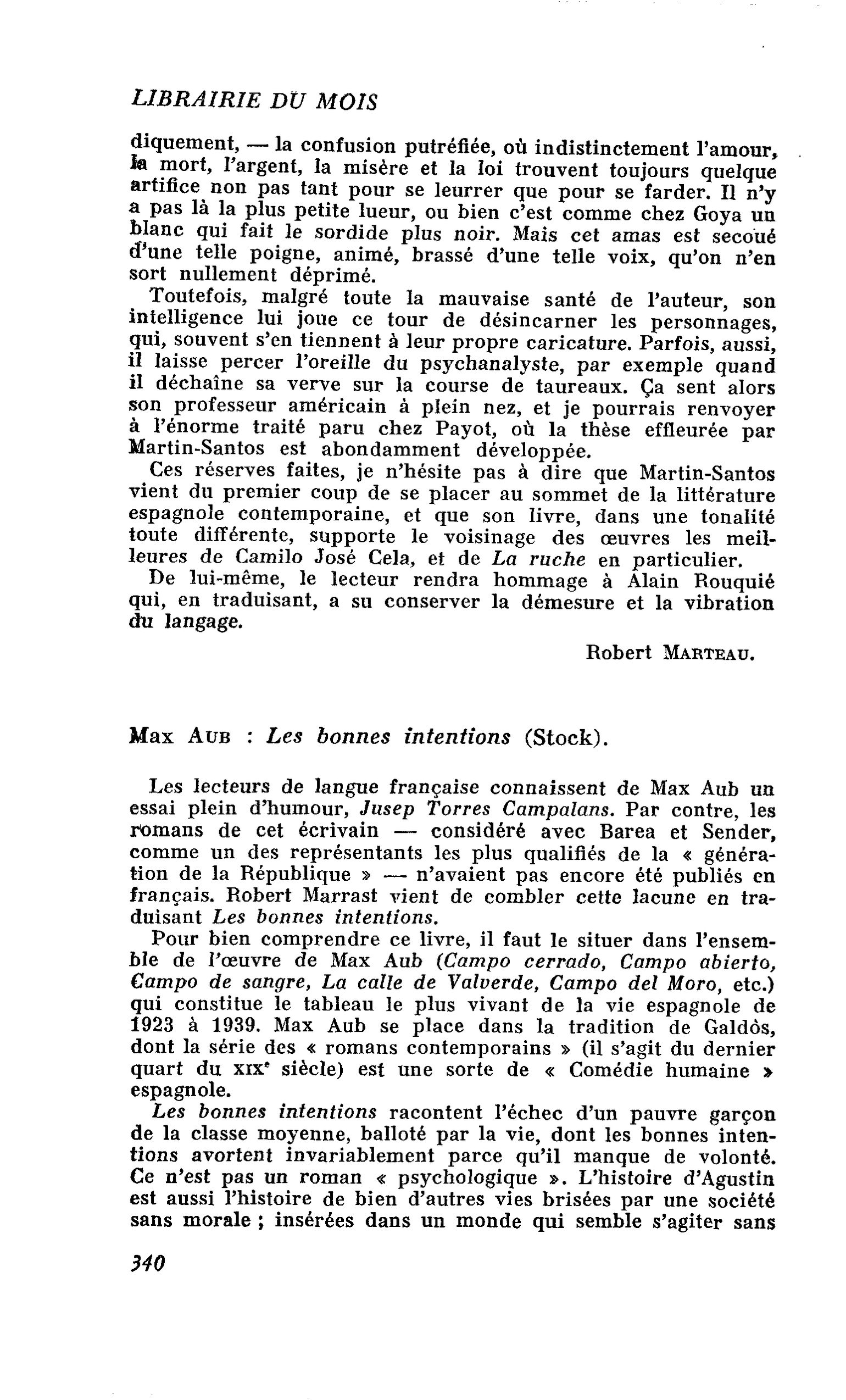 Max Aub : Les bonnes intentions