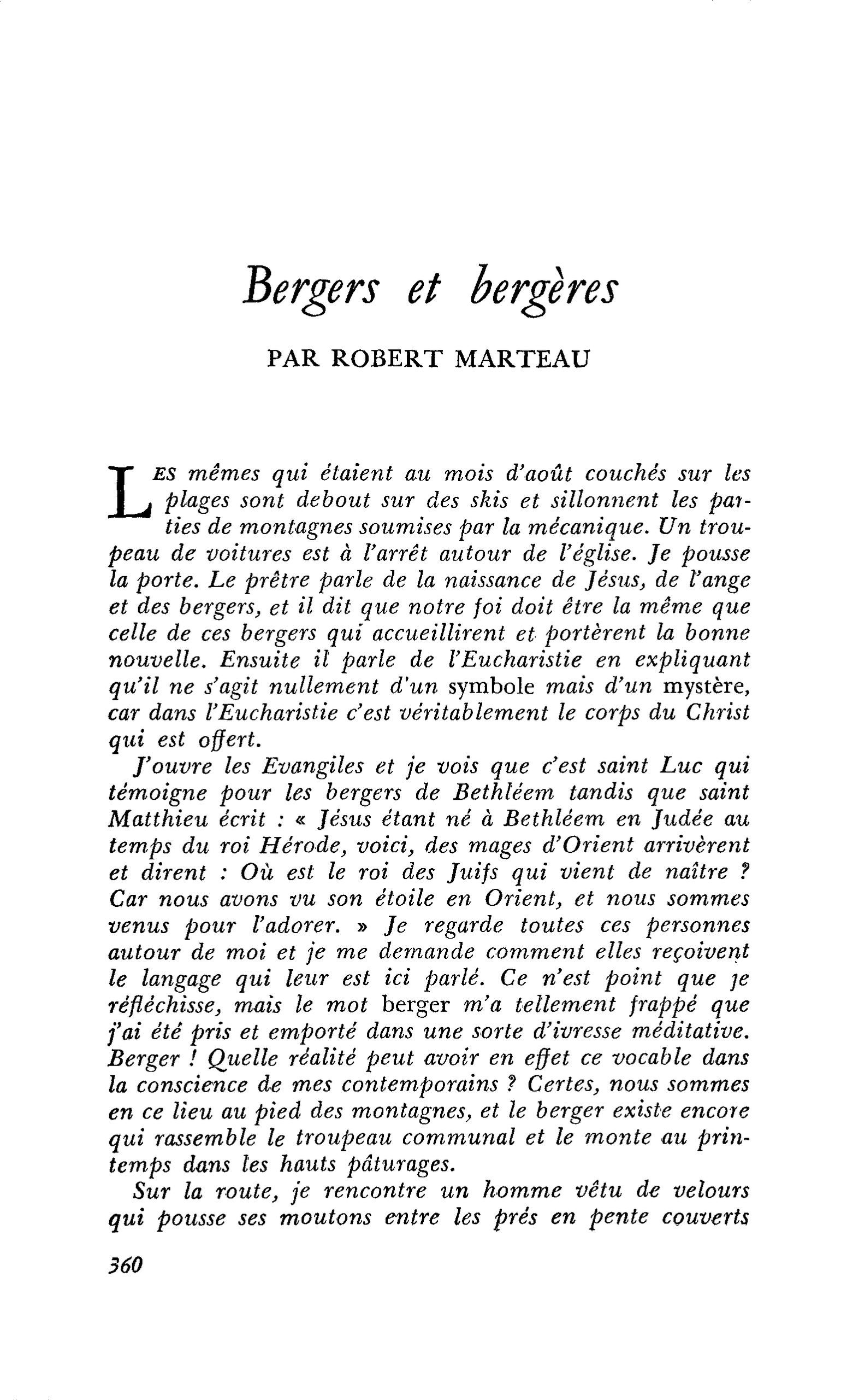 Bergers et bergères