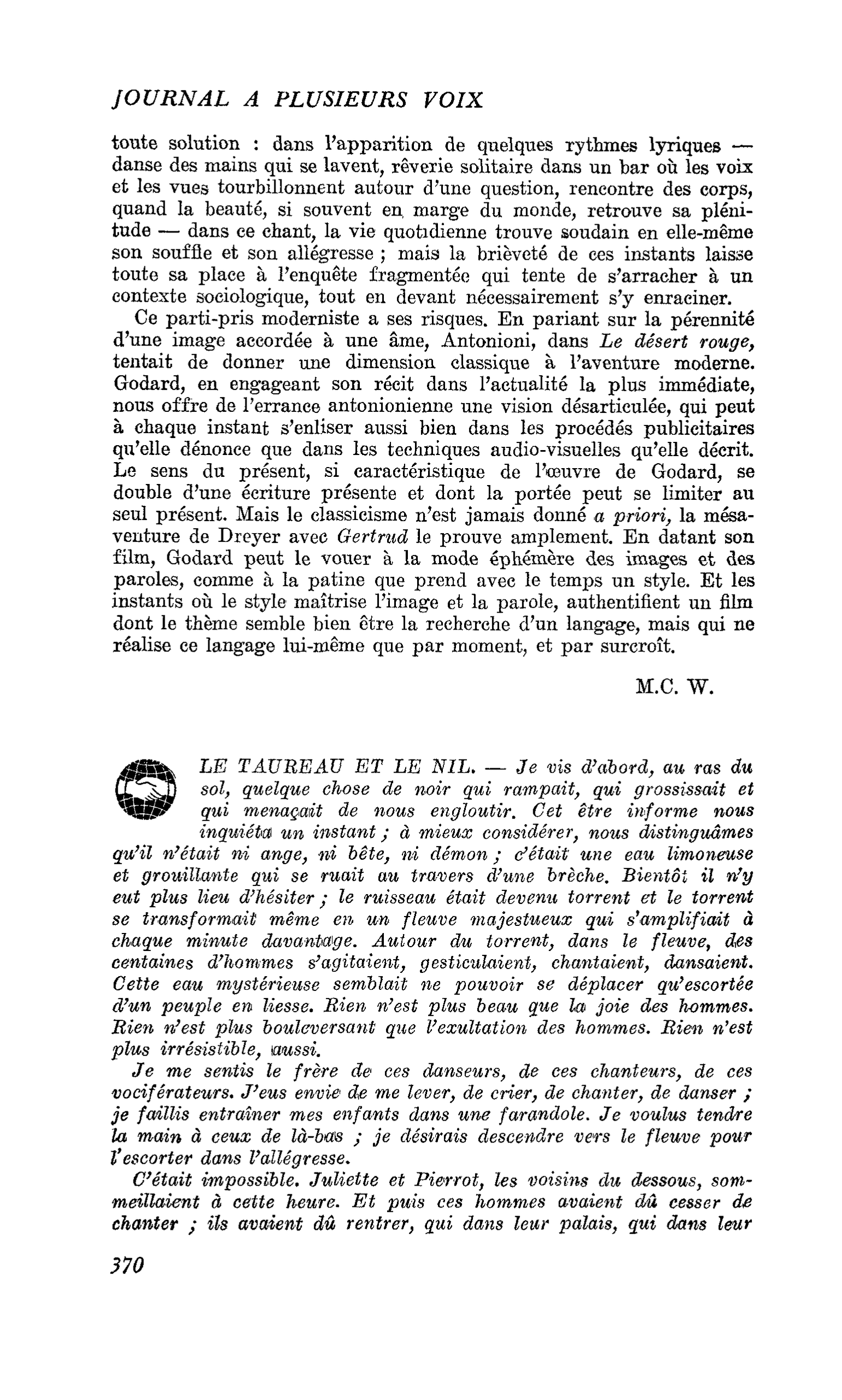 LE TAUREAU ET LE NIL