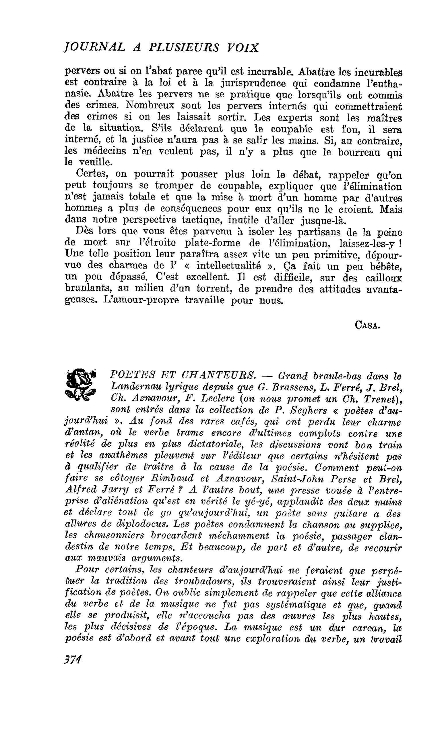 POETES ET CHANTEURS