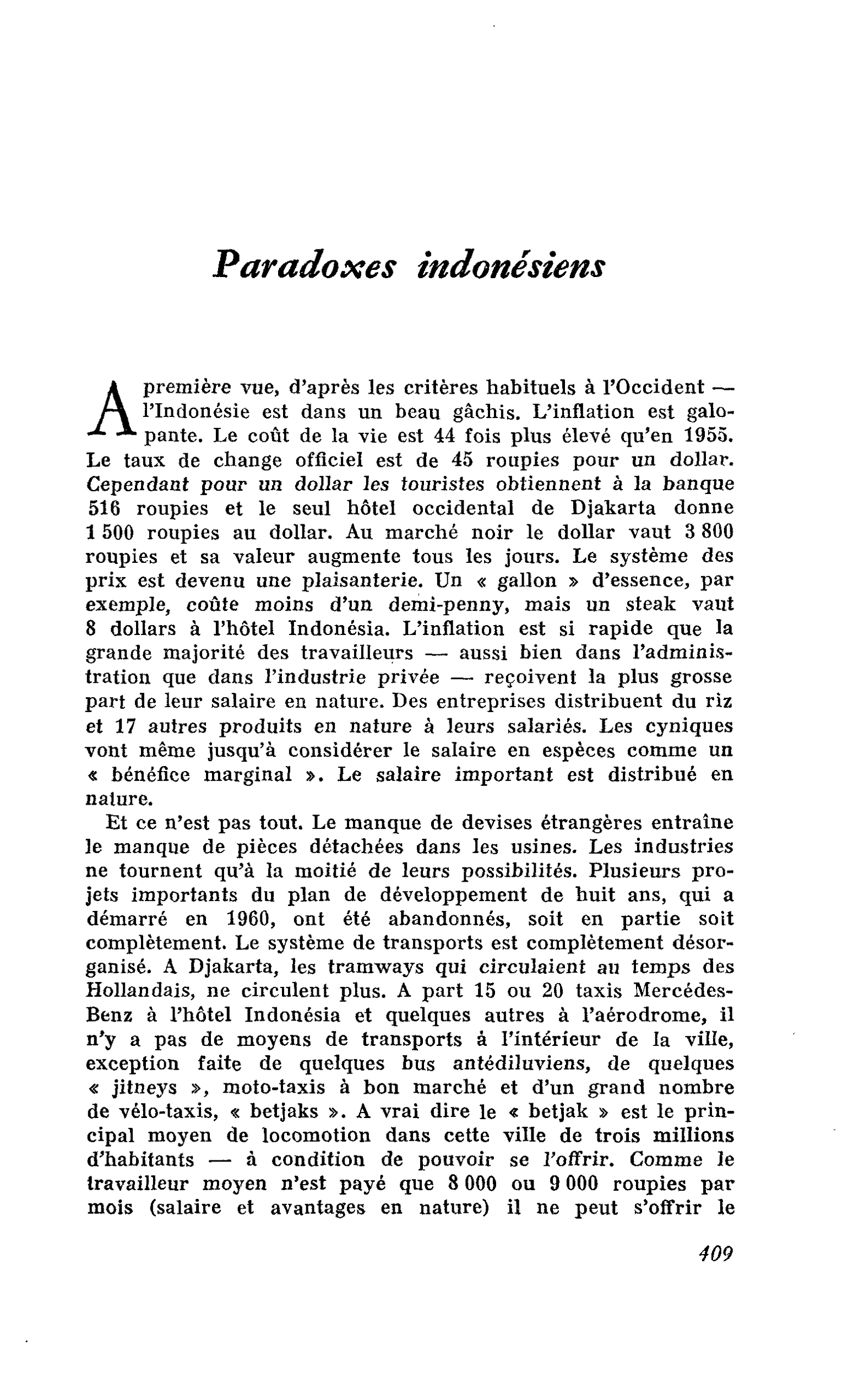 Paradoxes indonésiens