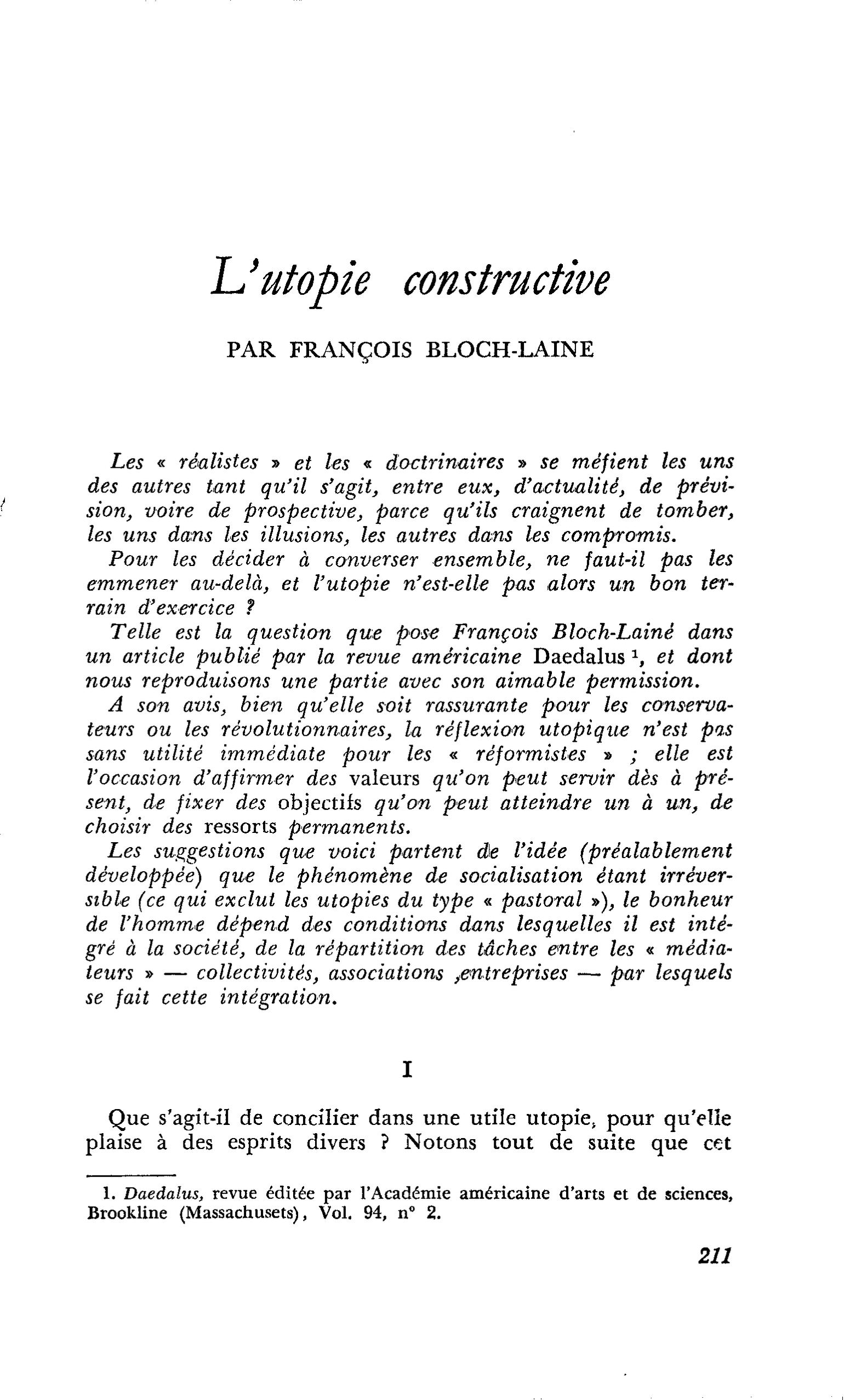 L’utopie constructive