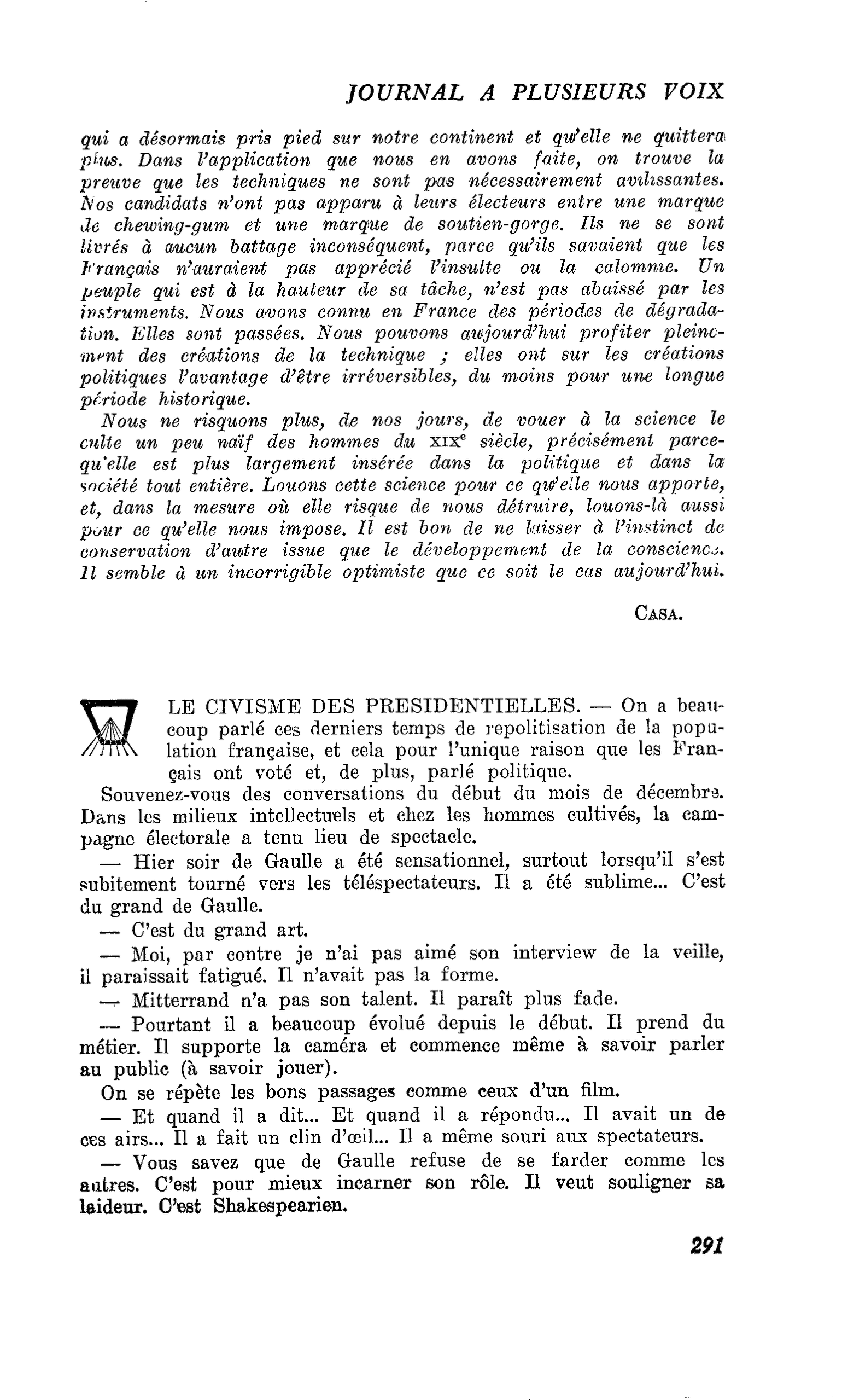 LE CIVISME DES PRESIDENTIELLES