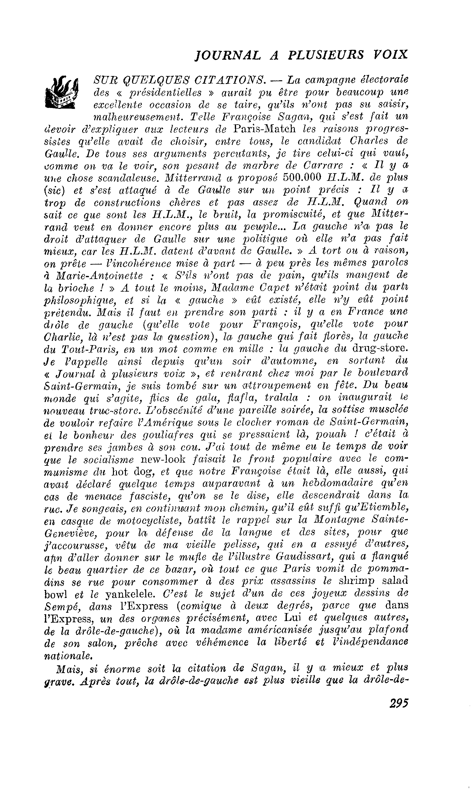 SUR QUELQUES CITATIONS