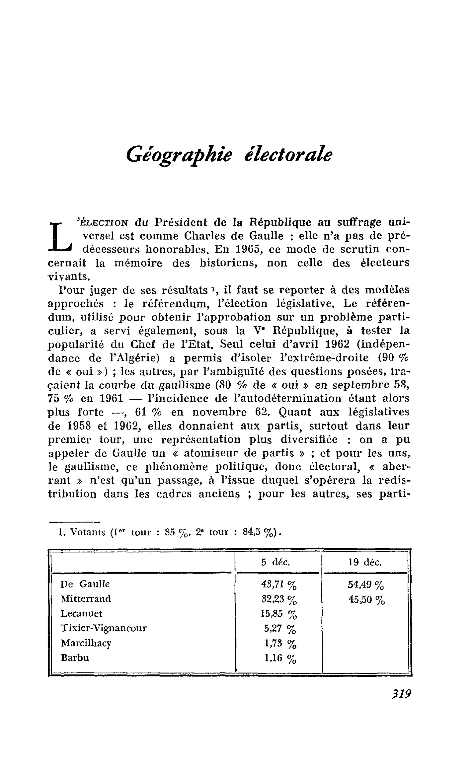 Géographie électorale