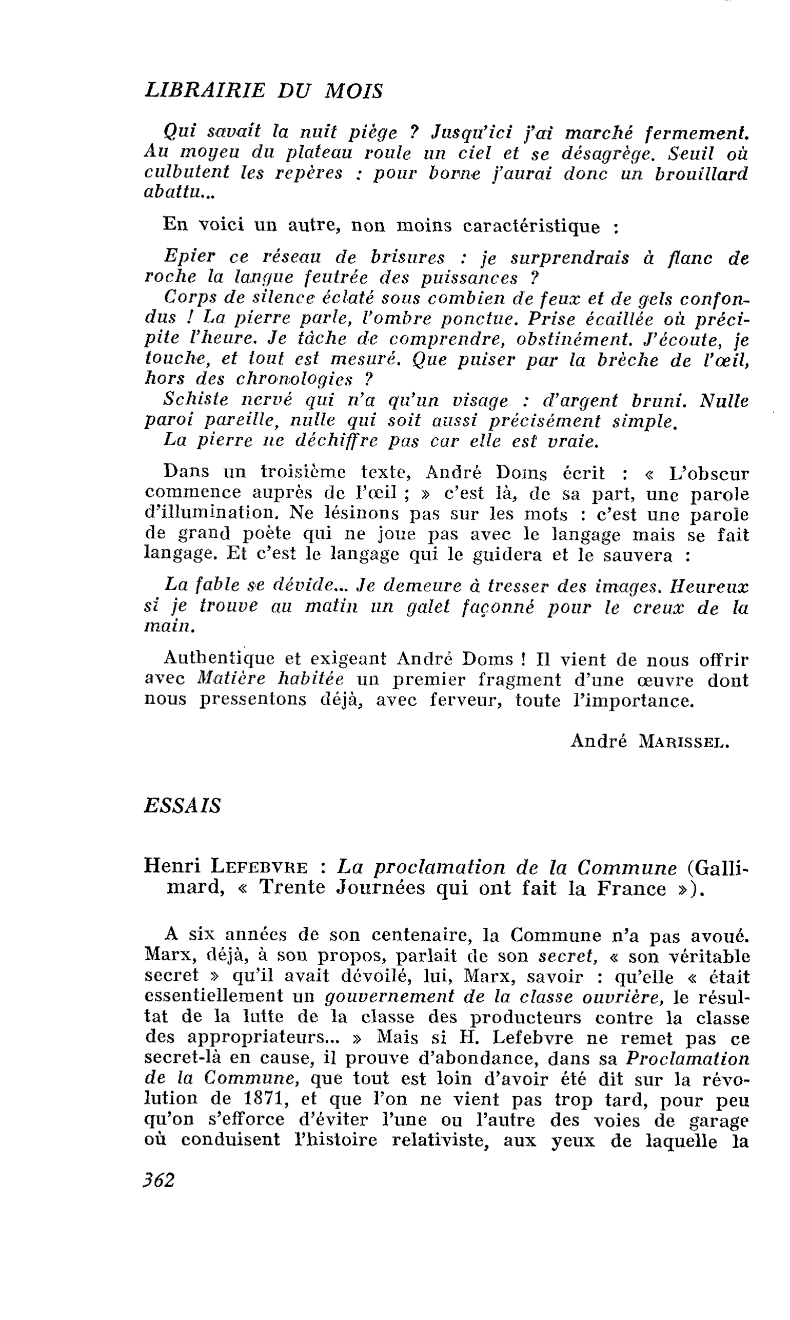 Henri Lefebvre : La proclamation de la Commune