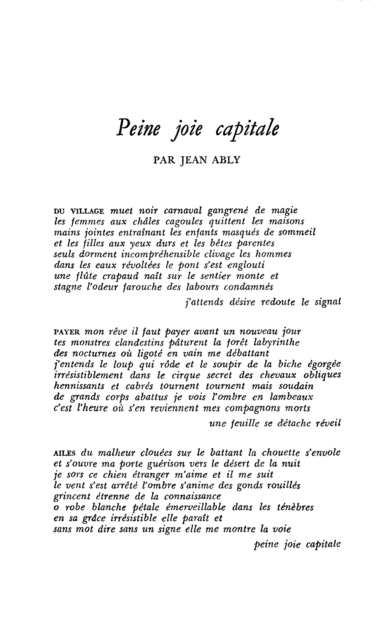 Peine joie capitale
