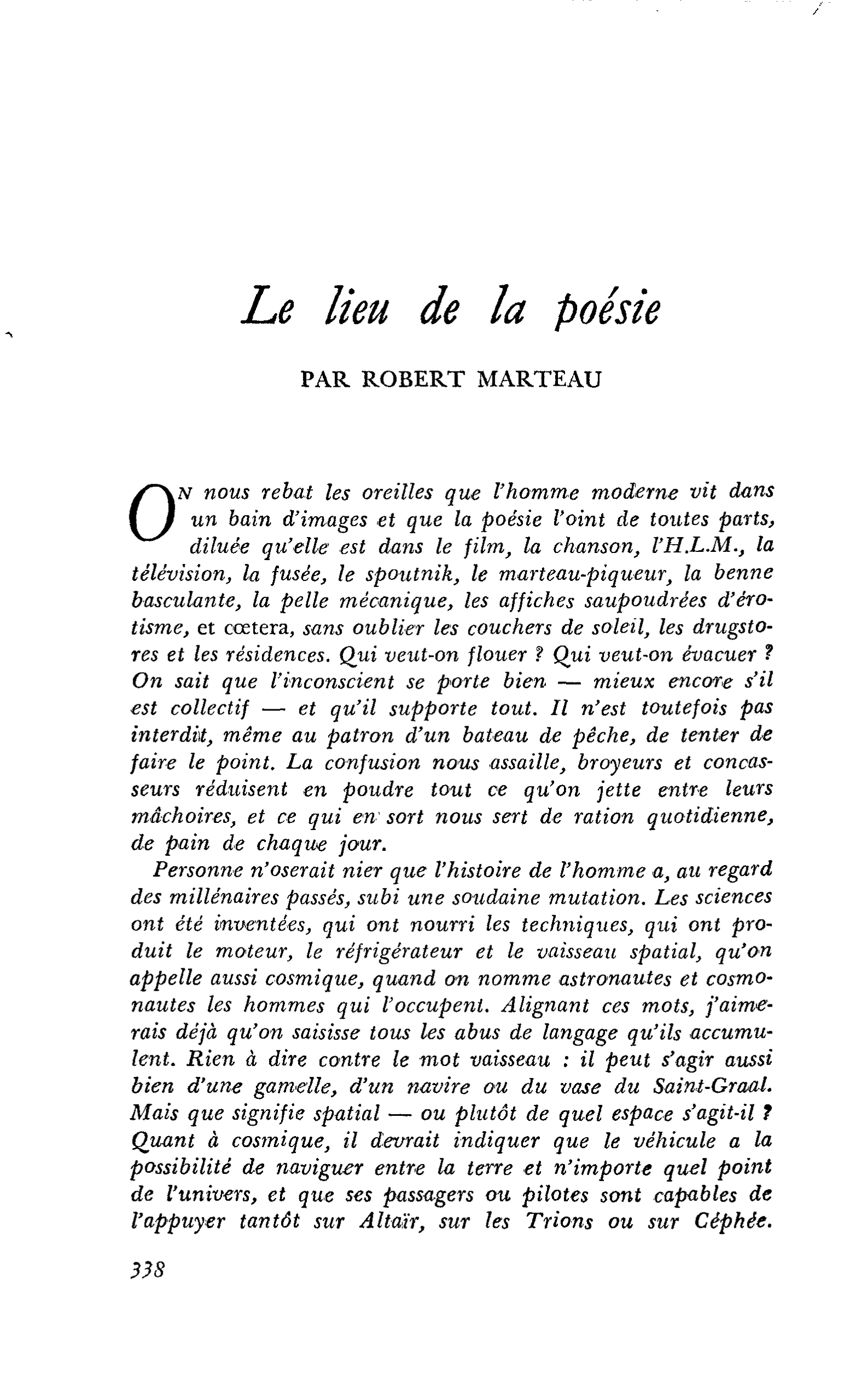 Le lieu de la poésie
