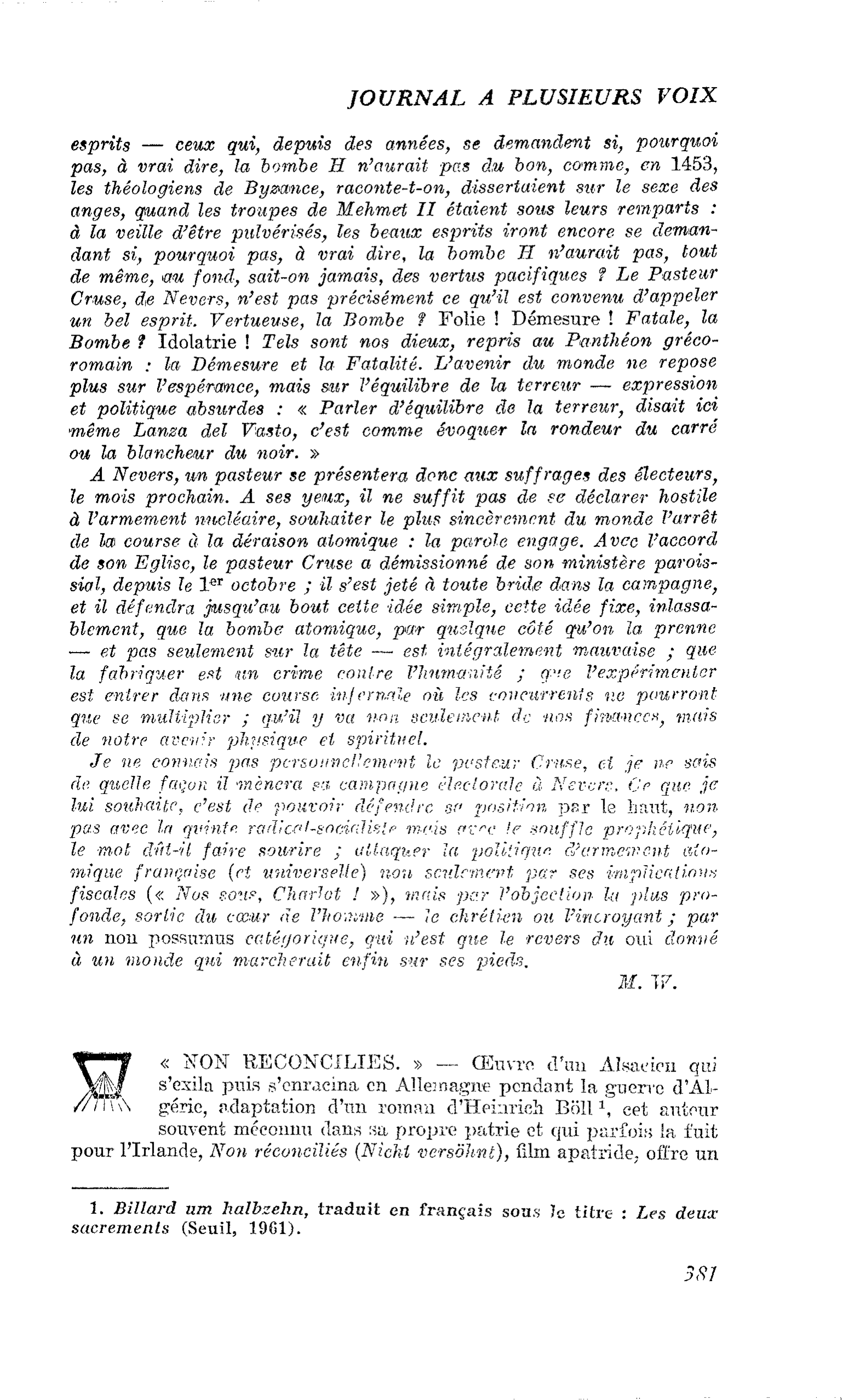 « NON RECONCILIES. »