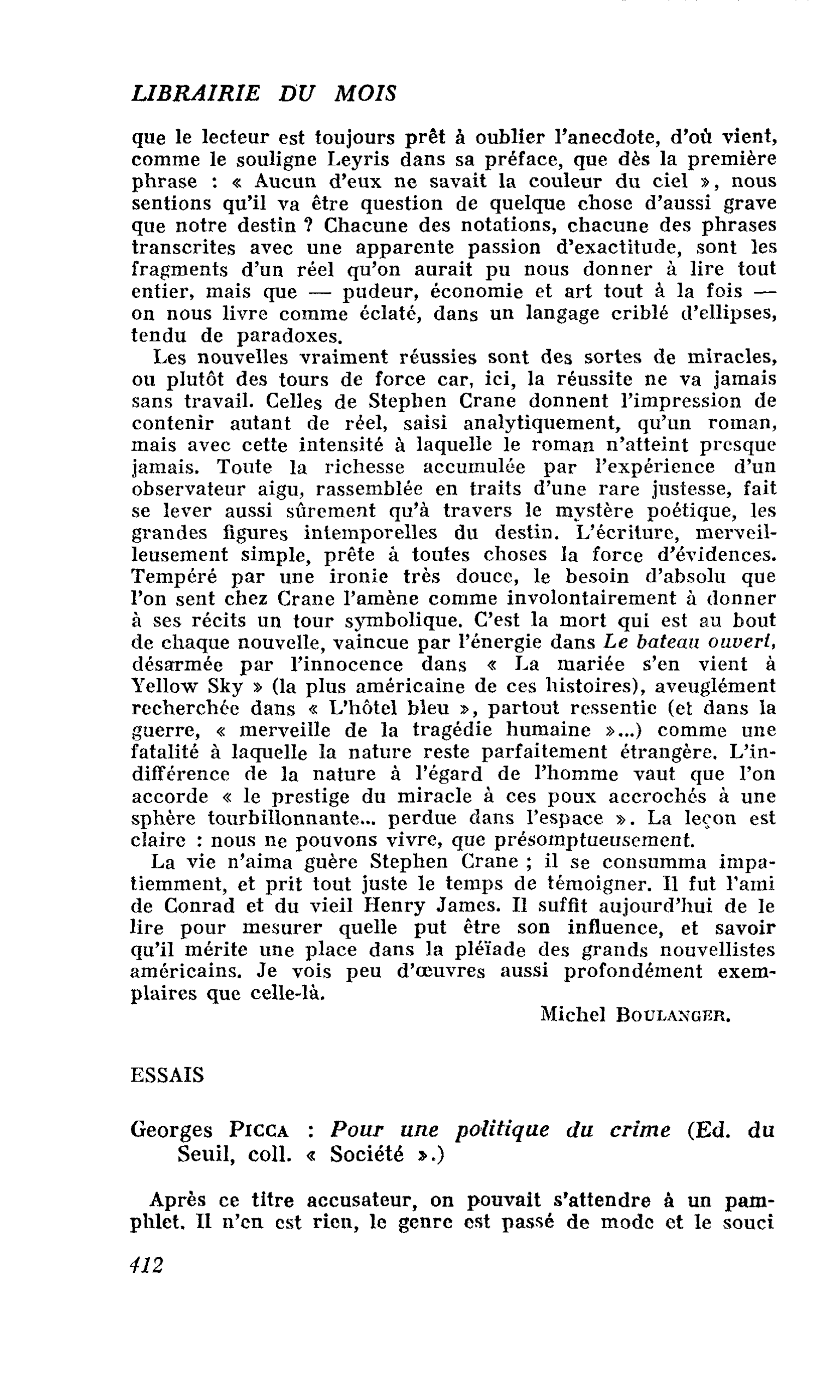 Georges Picca : Pour une politique du crime