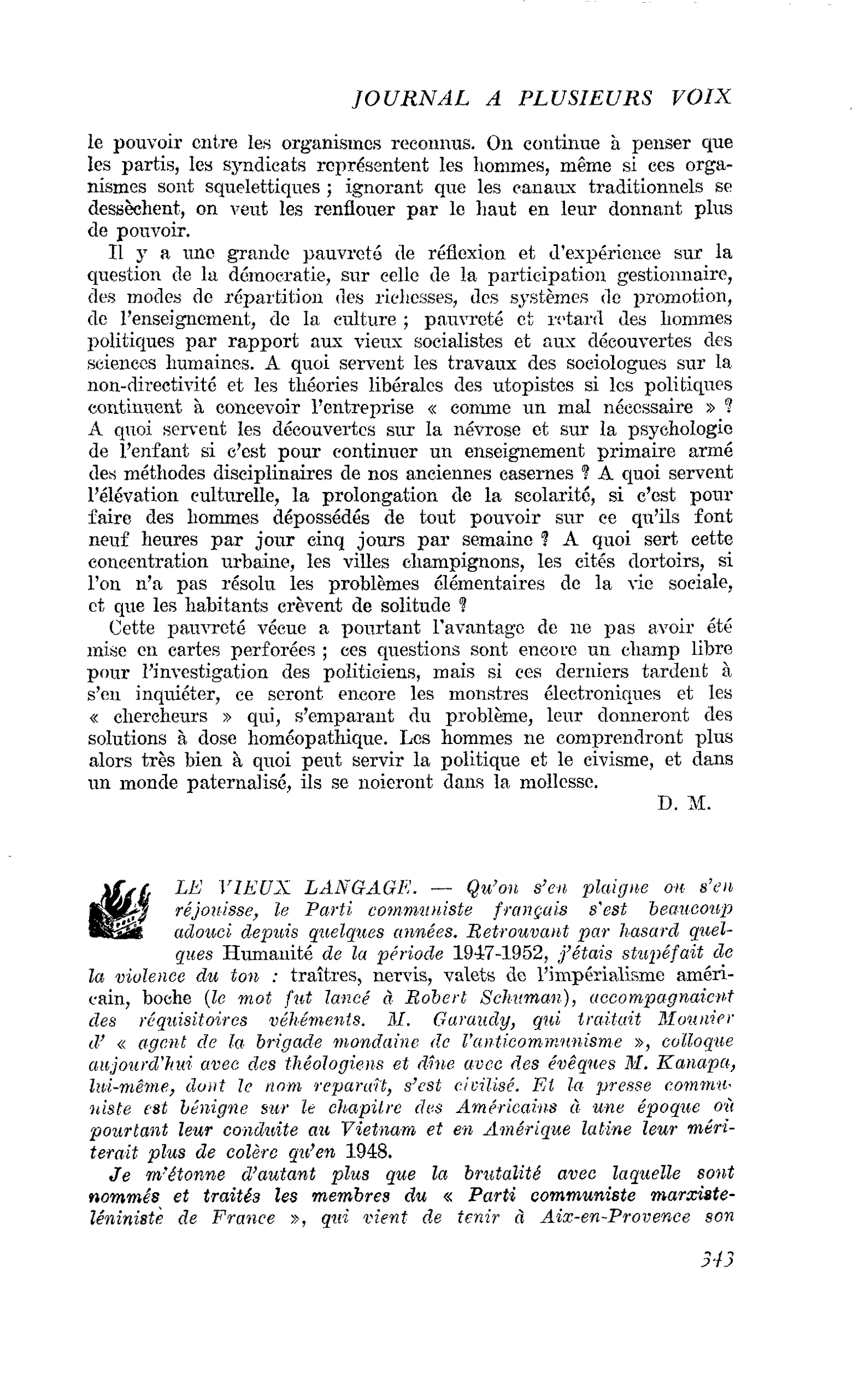 LE VIEUX LANGAGE