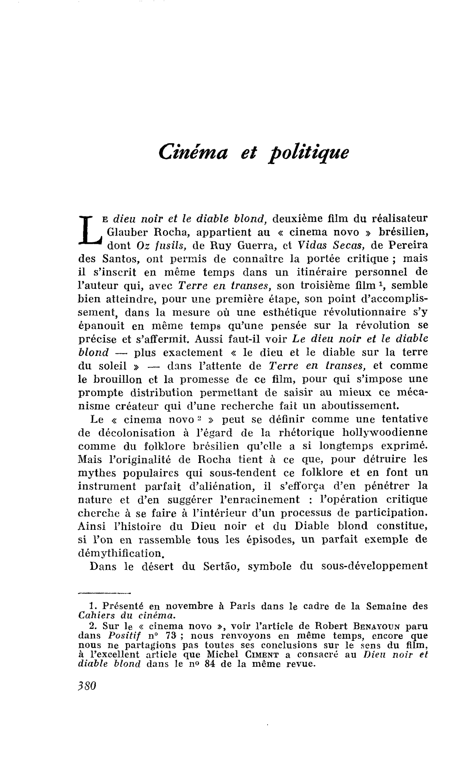 Cinéma et politique
